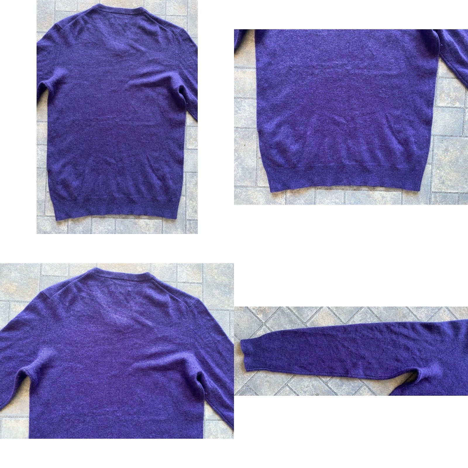 Club Room VINTAGE Club Room Luxury Shirt Womens Small 100% Cashmere Dark Purple Long Sleeve V-Neck Sweater Shirt Size S / US 4 / IT 40 - 9 Thumbnail