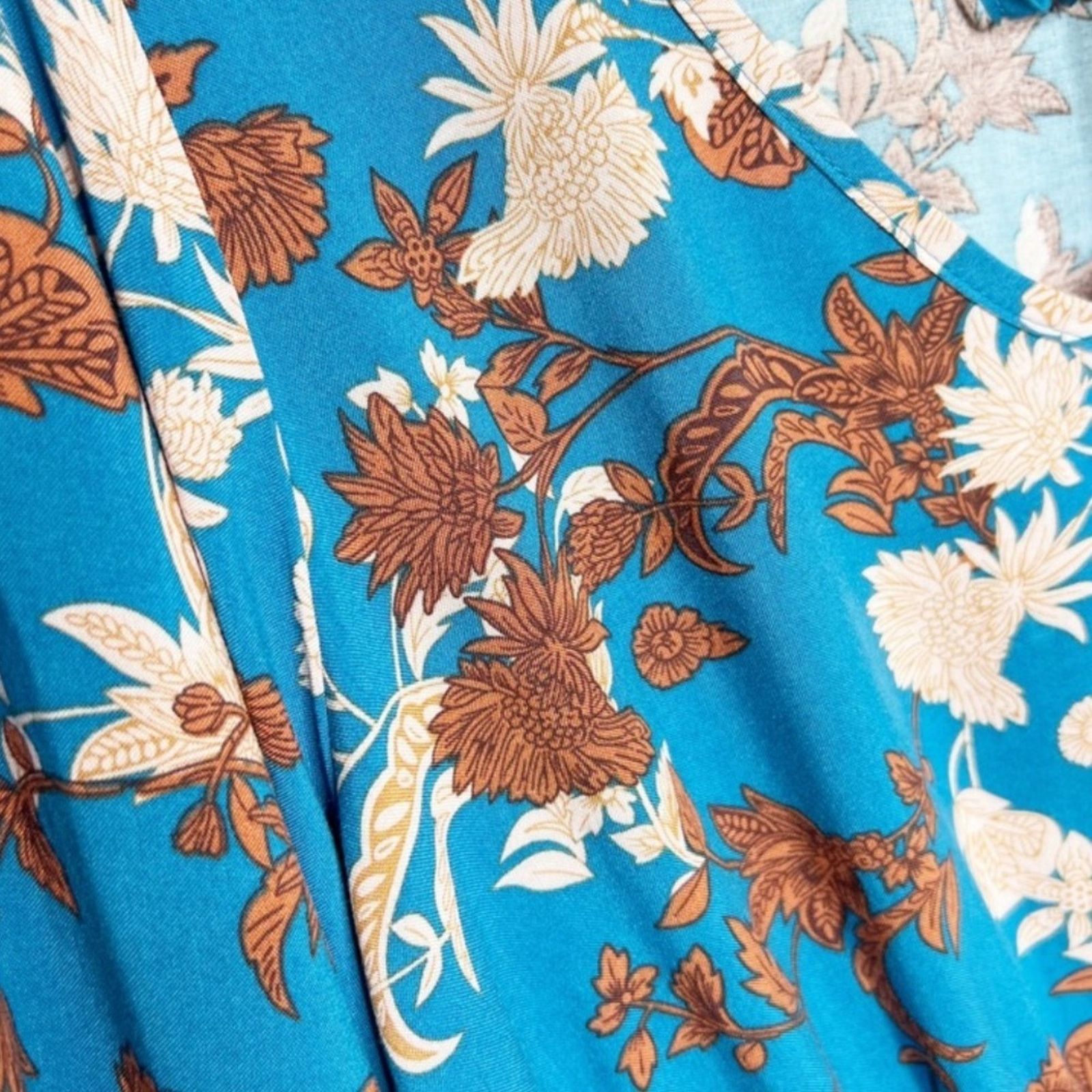 Other New with Tag Womens Andree by Unit Blue Floral Ruffle Blouse Size S / US 4 / IT 40 - 14 Thumbnail