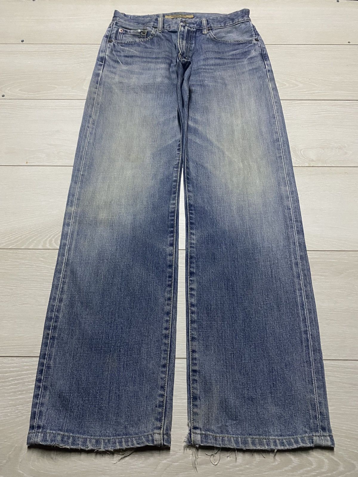 Vintage Uniqlo S-003 Faded Wash Distressed Baggy Jeans
