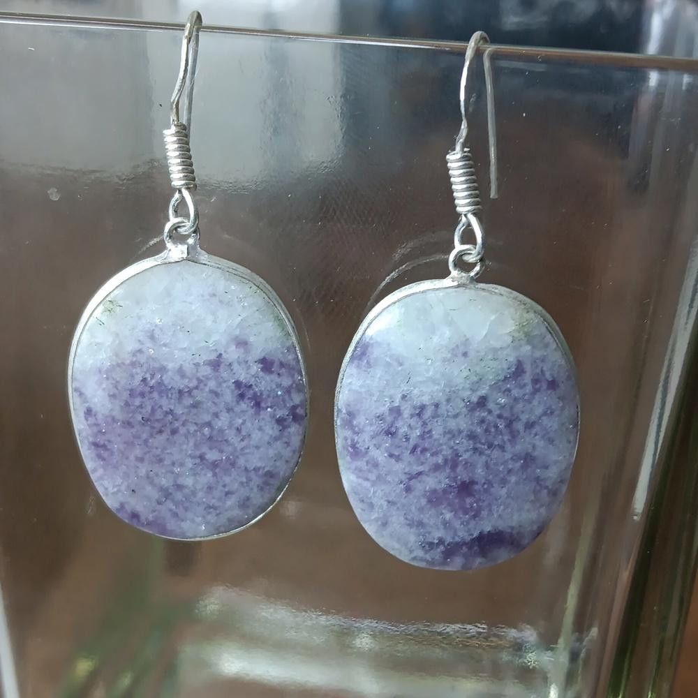 Designer Lepidolite gemstone earrings Size ONE SIZE - 3 Thumbnail