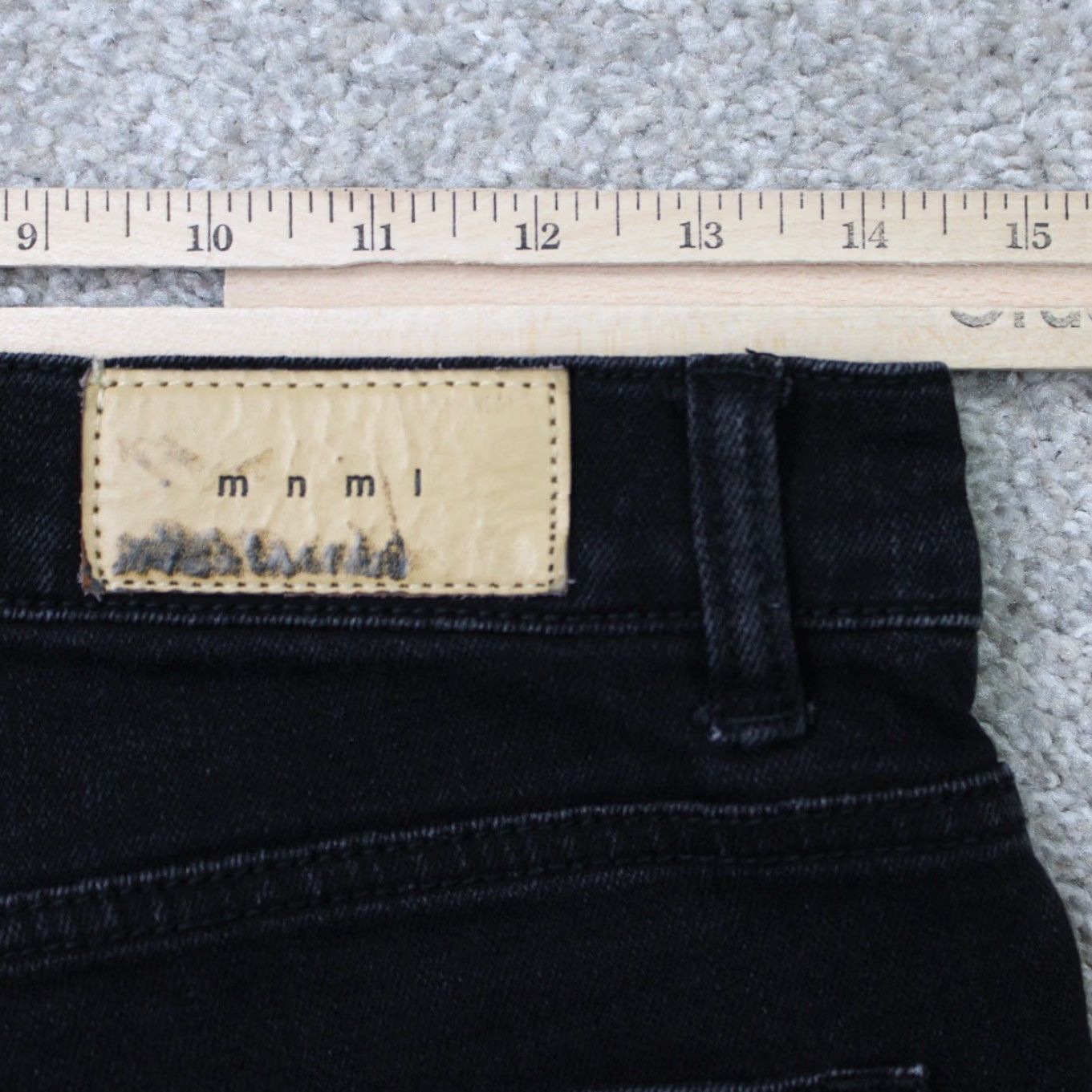 MNML MNML Jeans Mens 29x32 Black Distressed Cotton Stretch Straight 5-Pocket Denim Size US 29 - 7 Thumbnail