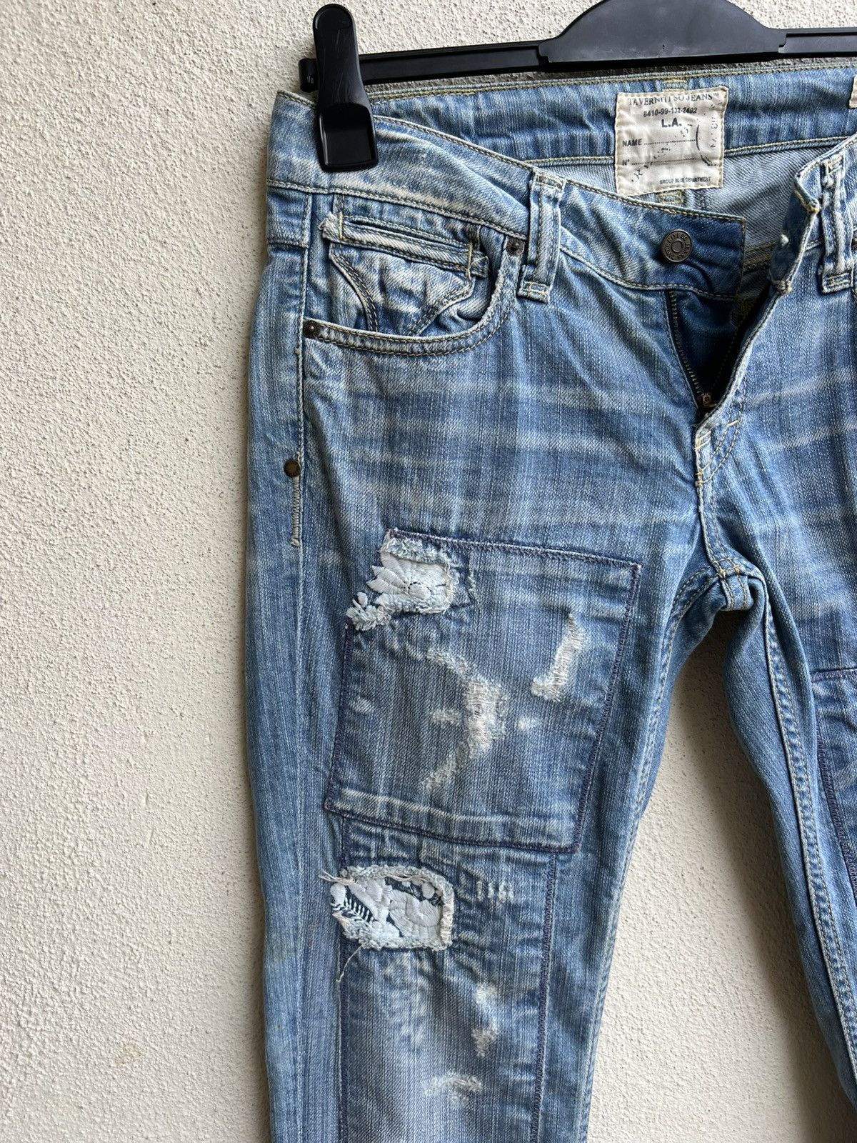 Jimmy Taverniti Vintage 00s Taverniti Embroidery Denim Peggy Flare Jeans Size US 29 - 8 Thumbnail
