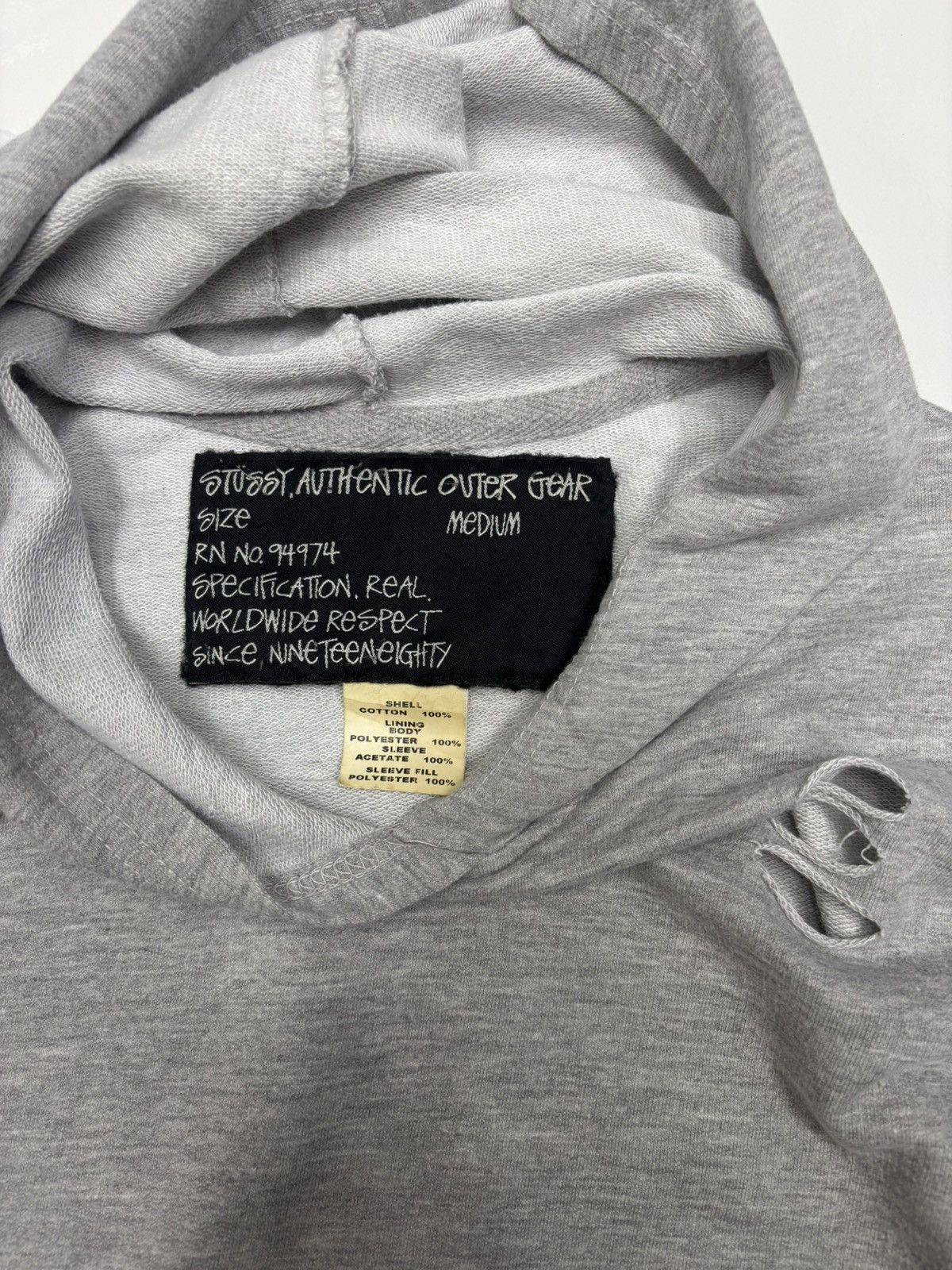 Stussy 🔥STUSSY THRASHED DISTRESSED PLAIN HOODIES Size US M / EU 48-50 / 2 - 7 Thumbnail