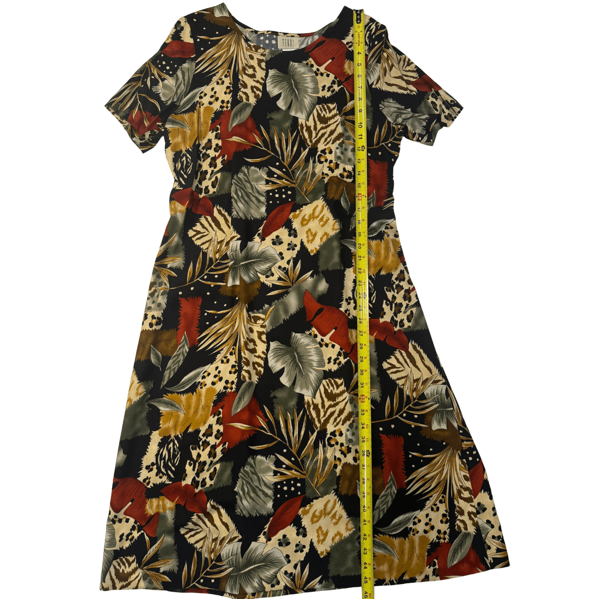 Vintage Vintage Safari-Inspired Drop Waist Midi Dress | L | Teddi Size L / US 10 / IT 46 - 8 Thumbnail