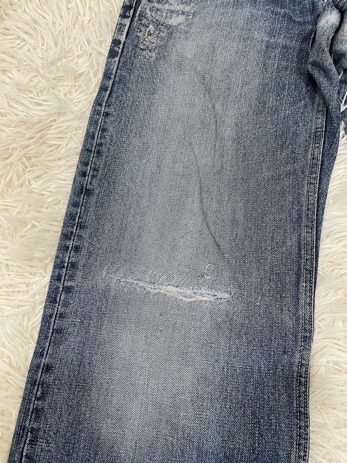 Japanese Brand Ozone Rocks Thrashed Redline Japan Denim Size US 31 - 11 Thumbnail