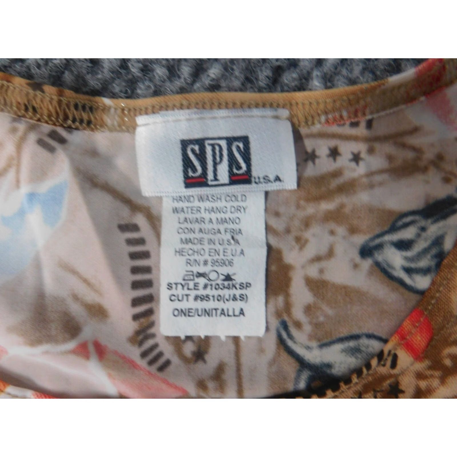 Vintage SPS Blouse Womens XL Brown Crew Neck Short Sleeve Pullover Polyester Rayon Butterfly Graphic Casual Regular Stretch Size XL / US 12-14 / IT 48-50 - 5 Thumbnail