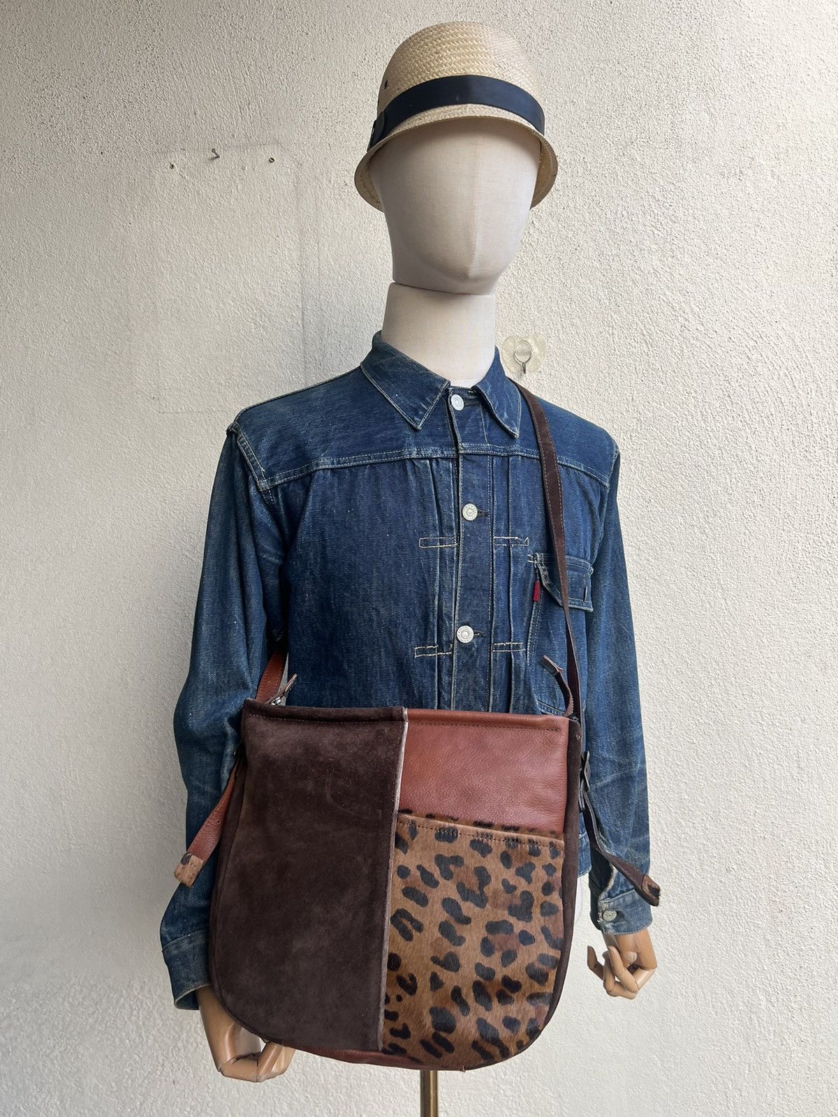 Leather Vintage Turkuabo Japan Patchwork Leather Bag Size ONE SIZE - 3 Thumbnail