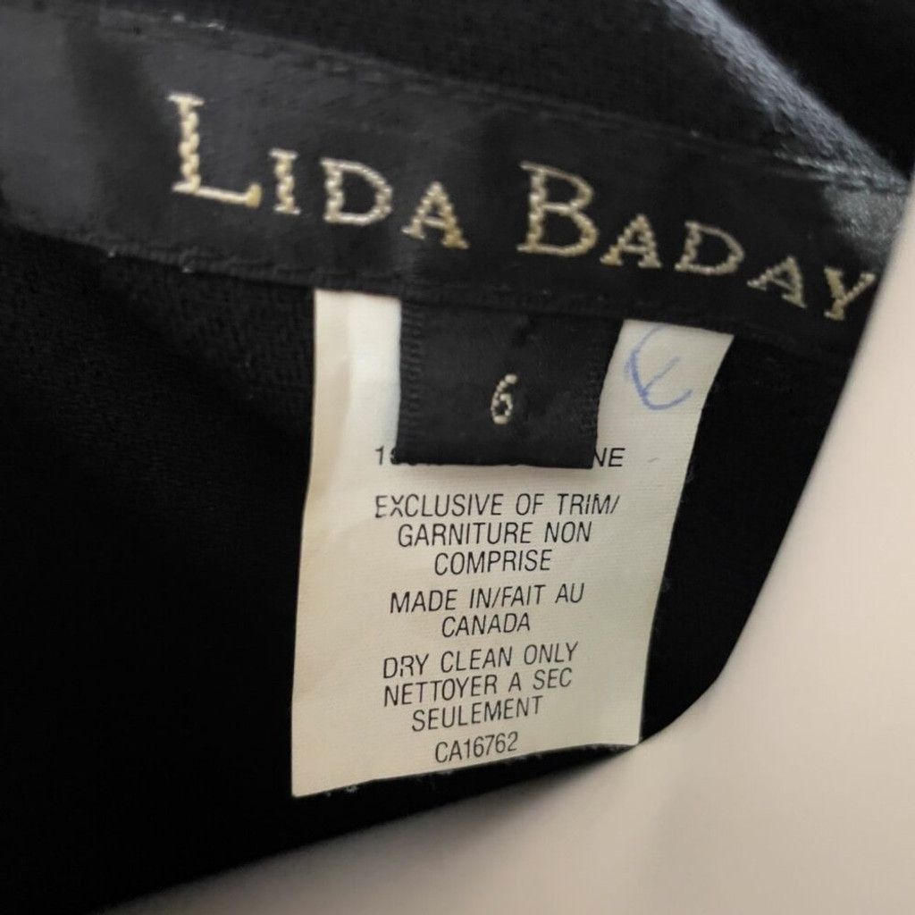 Other LIDA BADAY 100% Wool Adjustable Wrap Office Black Dress sz M Size M / US 6-8 / IT 42-44 - 10 Thumbnail