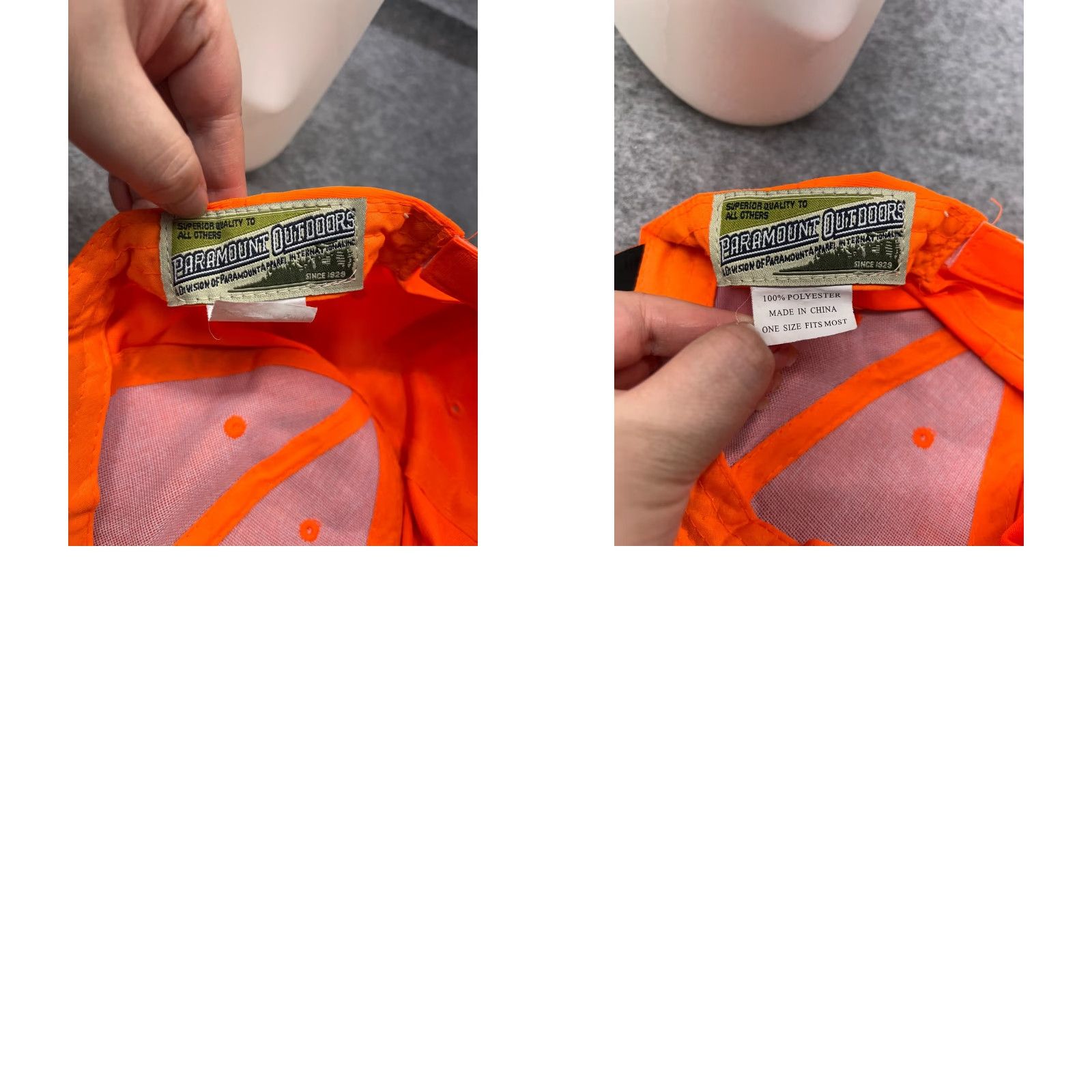 Vintage Paramount Outdoors Hat Strap Back Adult One Size Orange Hike High Visibility Hat/Cap Men Sung? Size ONE SIZE - 9 Thumbnail