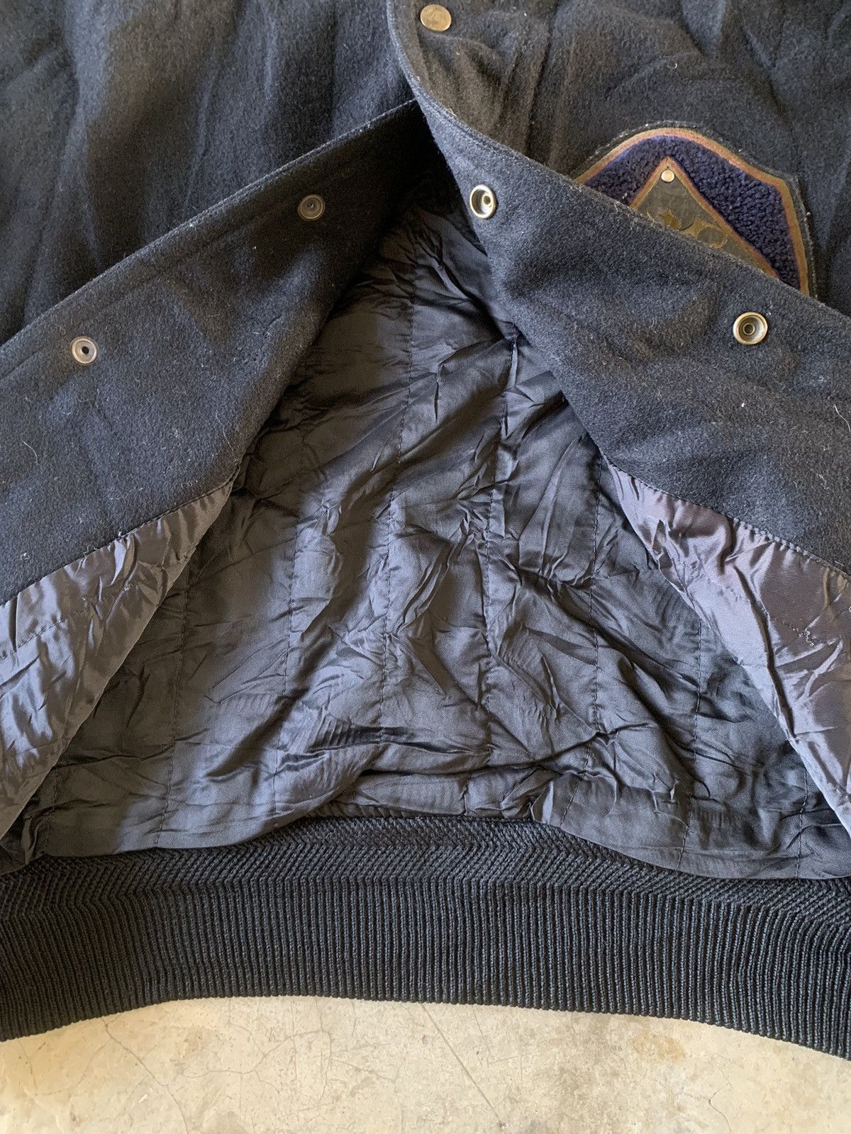 Japanese Brand × Vintage ATELIER SAB for men rare varsity leather sleeve jacket Size US L / EU 52-54 / 3 - 8 Thumbnail