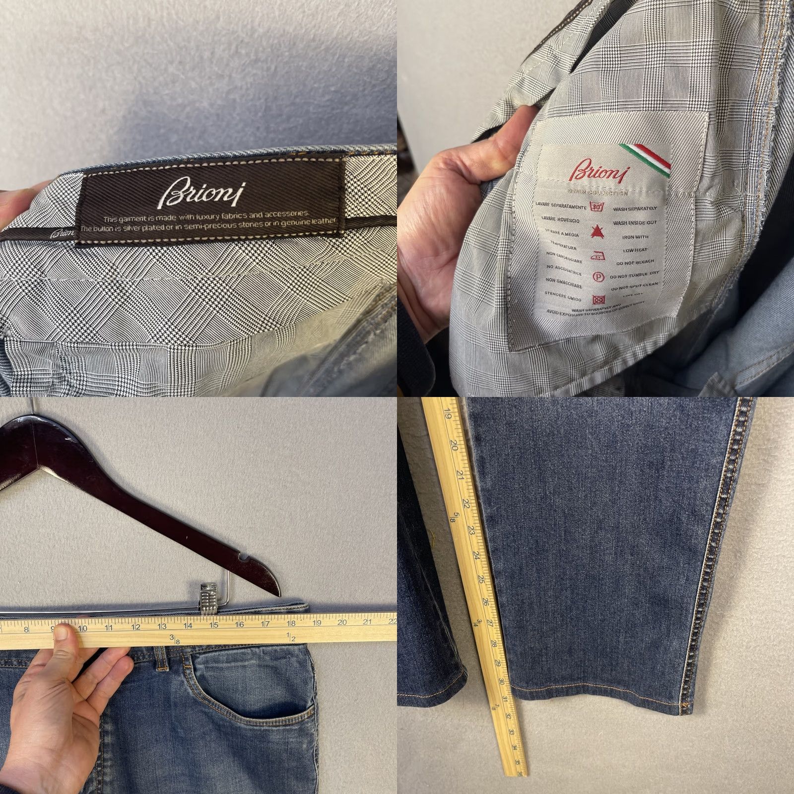 Brioni VINTAGE Brioni Stelvio Jeans Mens 38x31 Blue Medium Wash 5-Pocket Designer Made in Italy Size US 38 / EU 54 - 9 Thumbnail