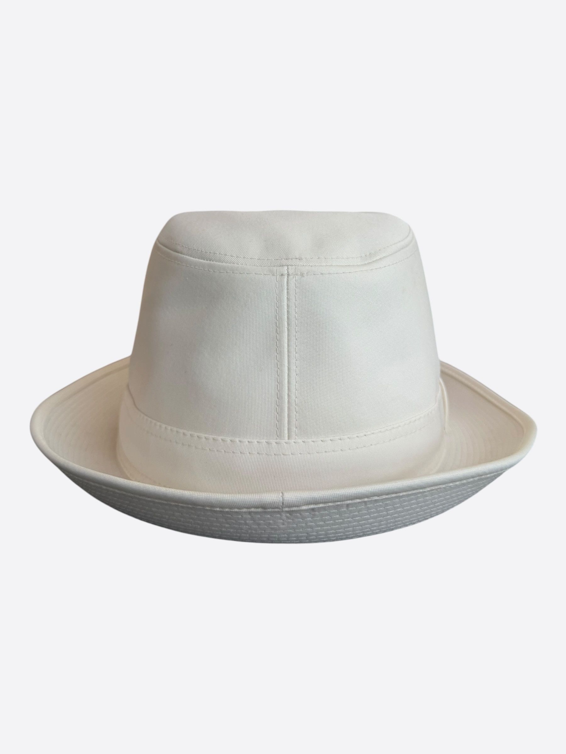 Hermes Hermes White Embroidered Logo Fedora Size ONE SIZE - 3 Thumbnail