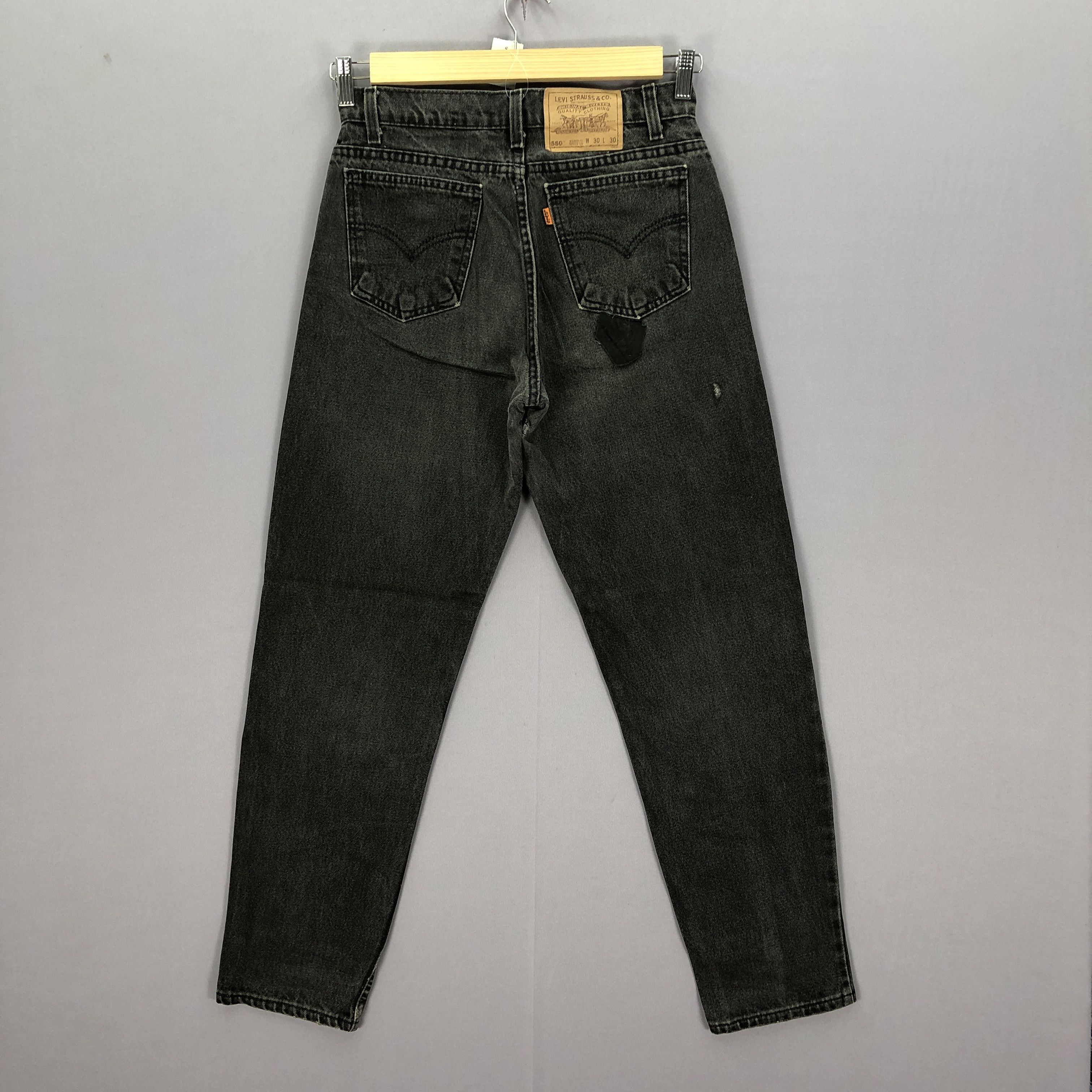 Levi's Vintage Levis 550 Faded Black Jeans Levi's Orange Tab Denim Size 26" / US 2 / IT 38 - 2 Thumbnail