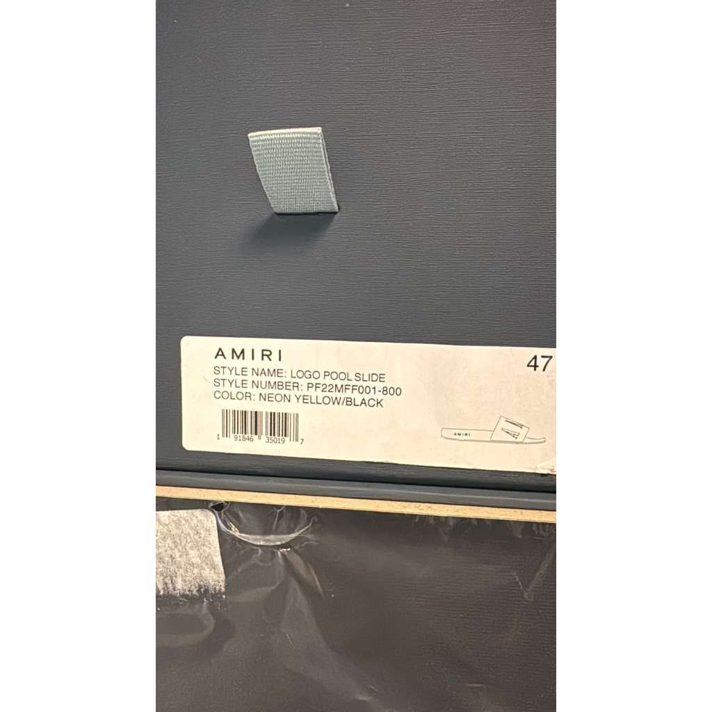 Amiri o1rshd1 Logo Pool Slide in Yellow/Black Size US 14 / EU 47 - 14 Thumbnail