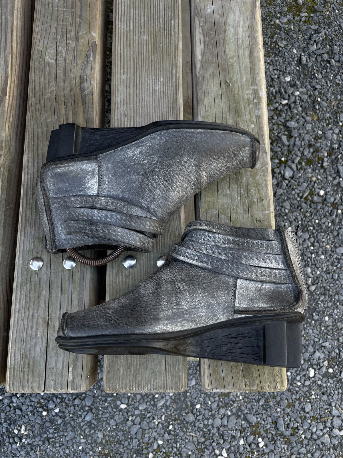 Trippen Leather BRACE ICE Ankle Boot With Bracelet Detail Zip Shoes Size US 9 / IT 39 - 13 Thumbnail