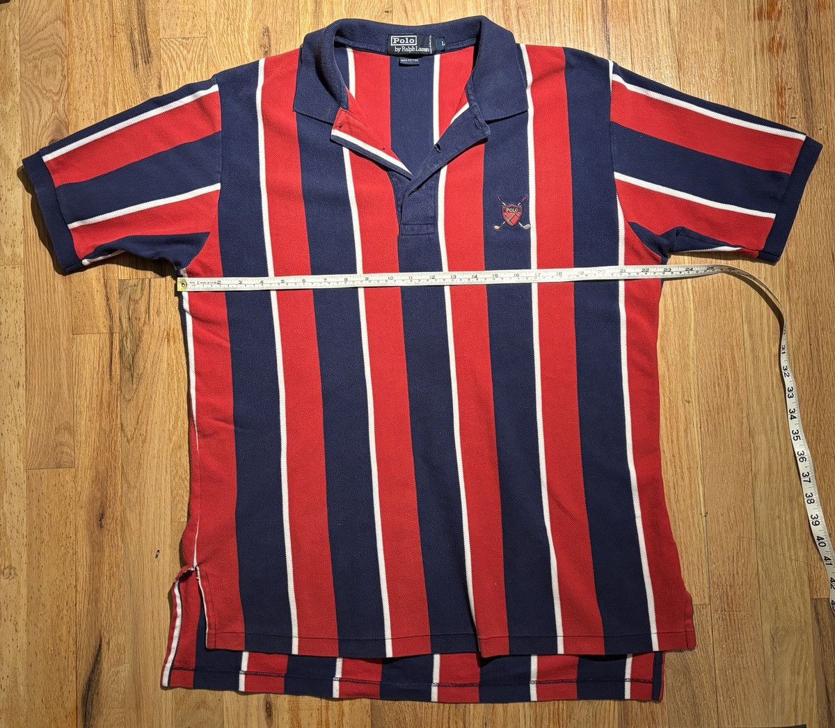 Polo Ralph Lauren Polo Ralph Lauren Golf Patch Striped Polo Size US L / EU 52-54 / 3 - 6 Thumbnail