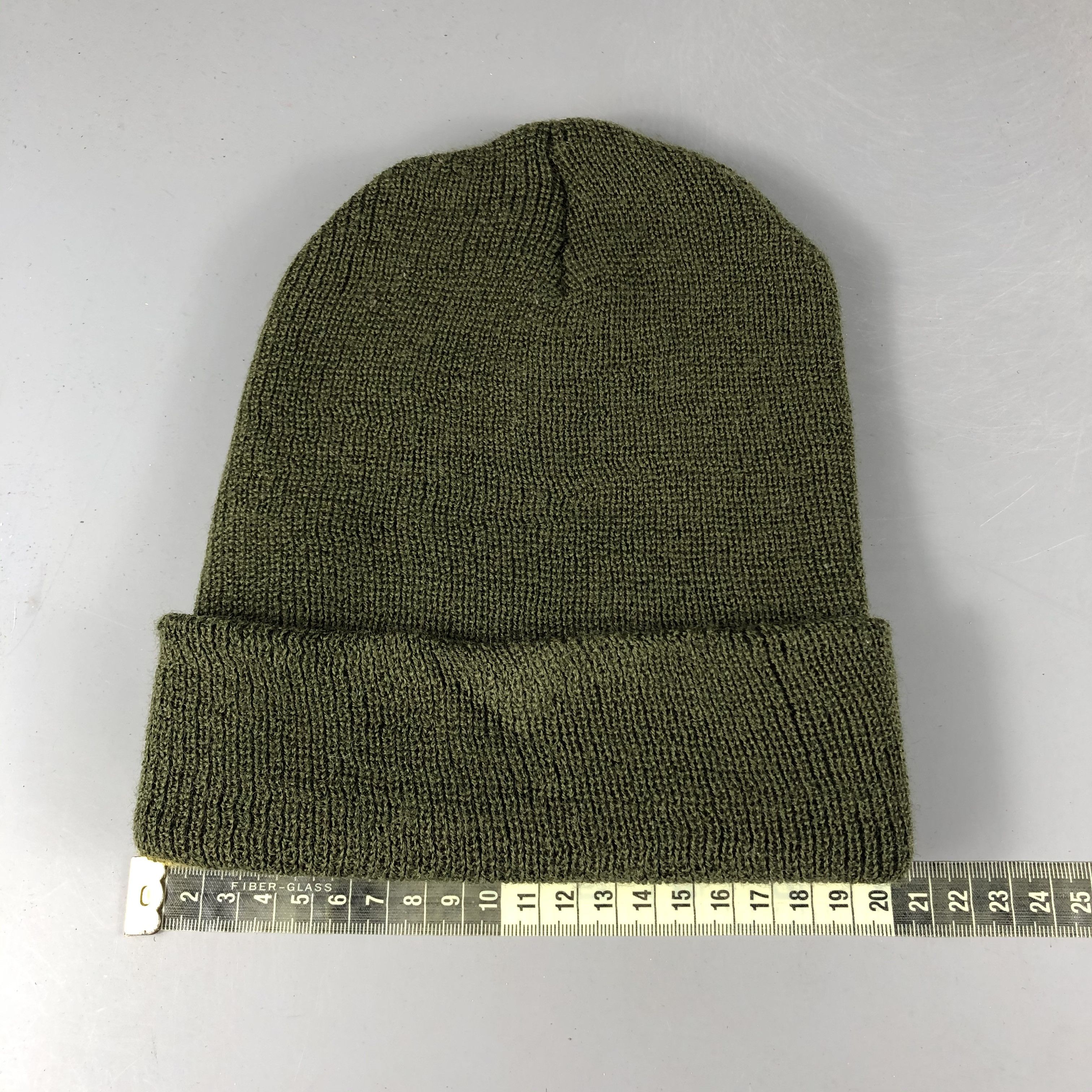 Vintage Green Army Made In USA Beanie Snow Hat Snow Cap -D1060 Size ONE SIZE - 4 Thumbnail