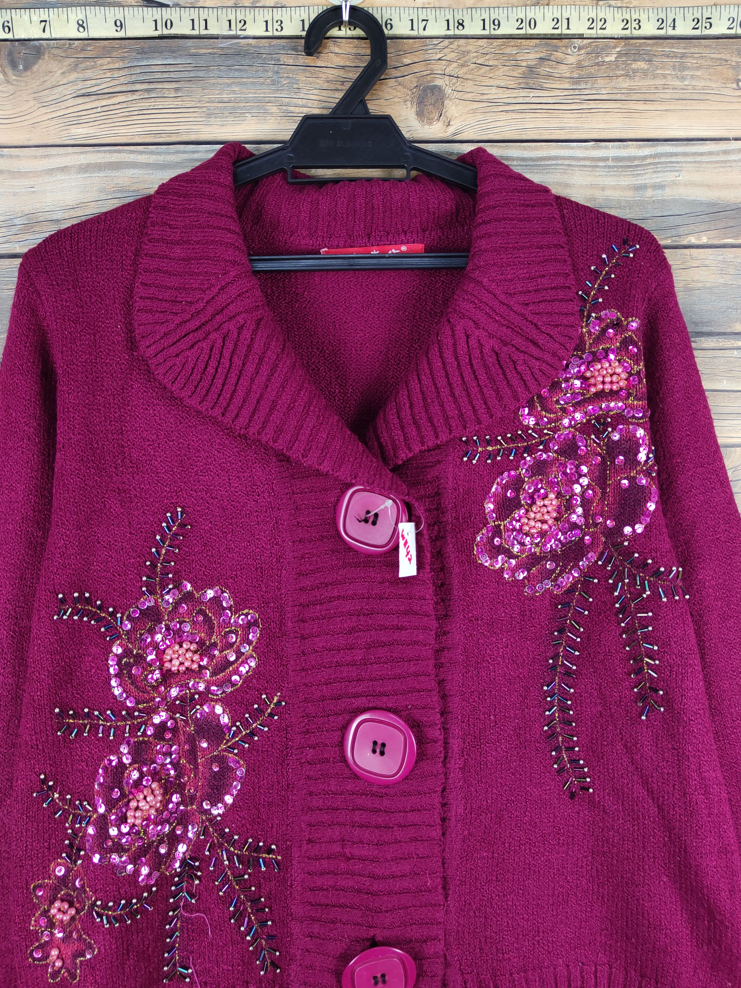 Japanese Brand × Vintage Japanese Brand Purple Knitwear Cardigan #W1142 Size M / US 6-8 / IT 42-44 - 2 Thumbnail
