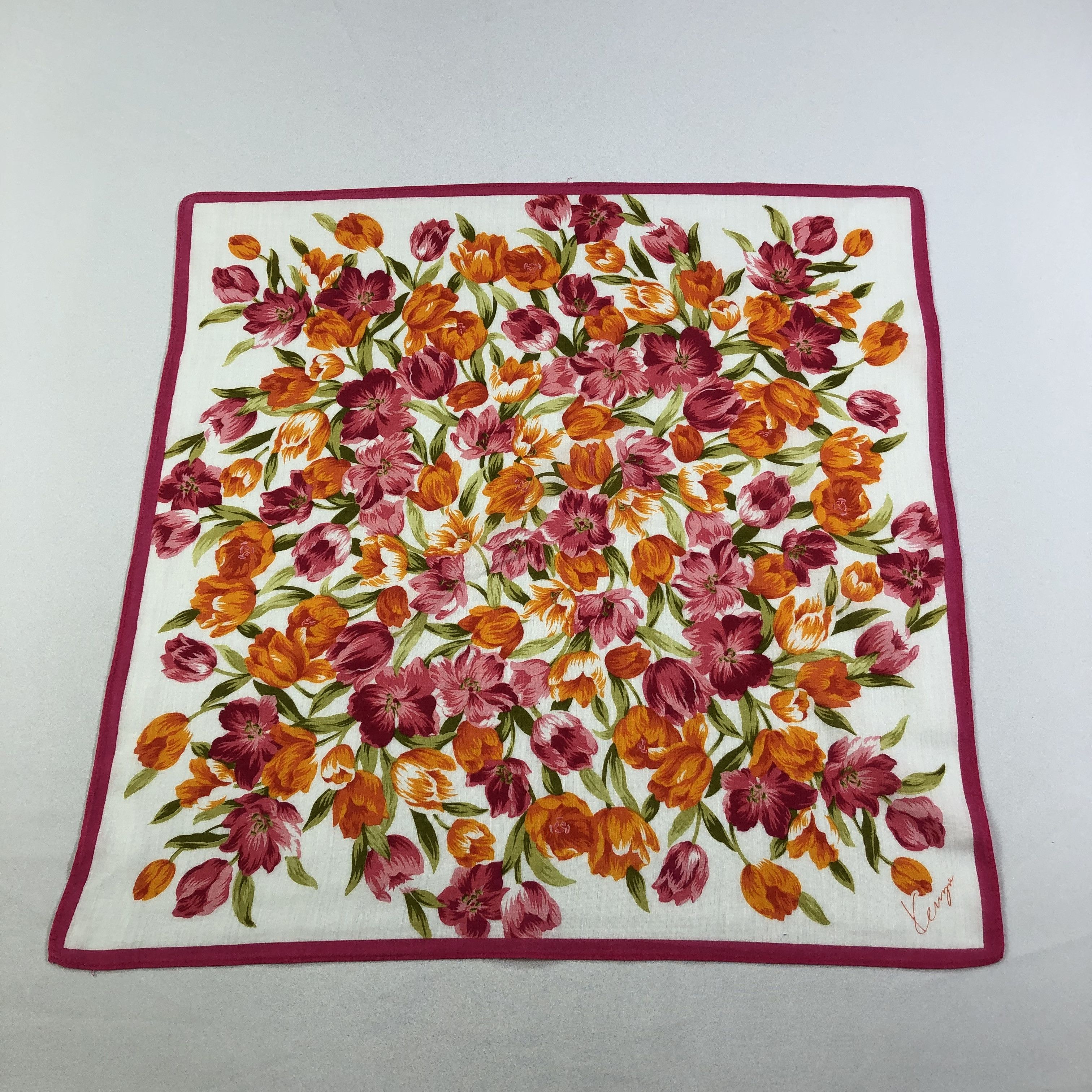 Kenzo Kenzo Floral Handkerchief Neckerchief Bandana H1975 Size ONE SIZE - 2 Thumbnail