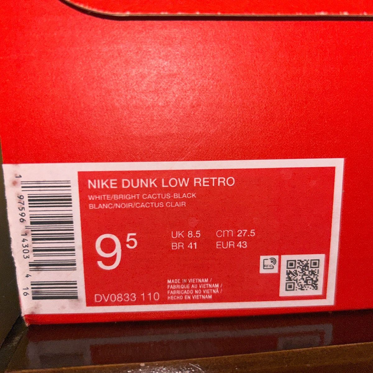 Nike Nike Dunk Low in White, Black, Green Size US 9.5 / EU 42-43 - 7 Thumbnail