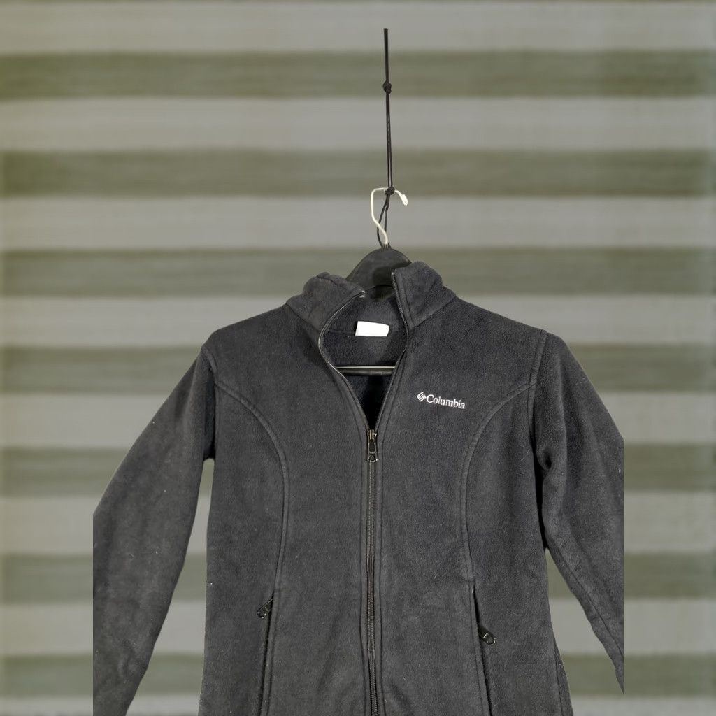 Vintage Columbia Coat Jacket Womens Medium Black Fleece Full Zip Outdoor Long Sleeve Pockets Logo Jacket Size M / US 6-8 / IT 42-44 - 1 Thumbnail