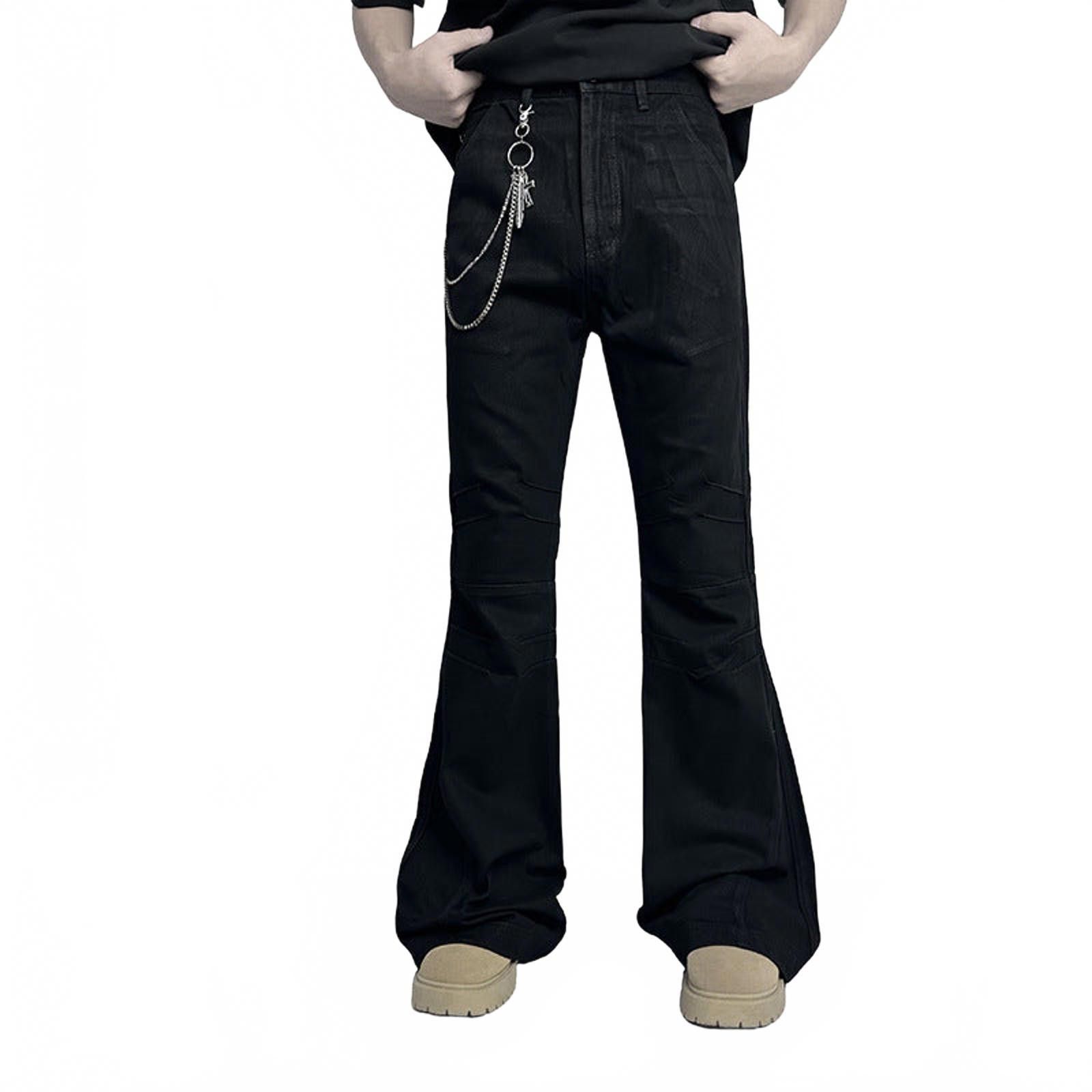 Japanese Brand Black Flared Denim Jeans, Wide Leg Stacked Jeans Size US 30 / EU 46 - 1 Thumbnail