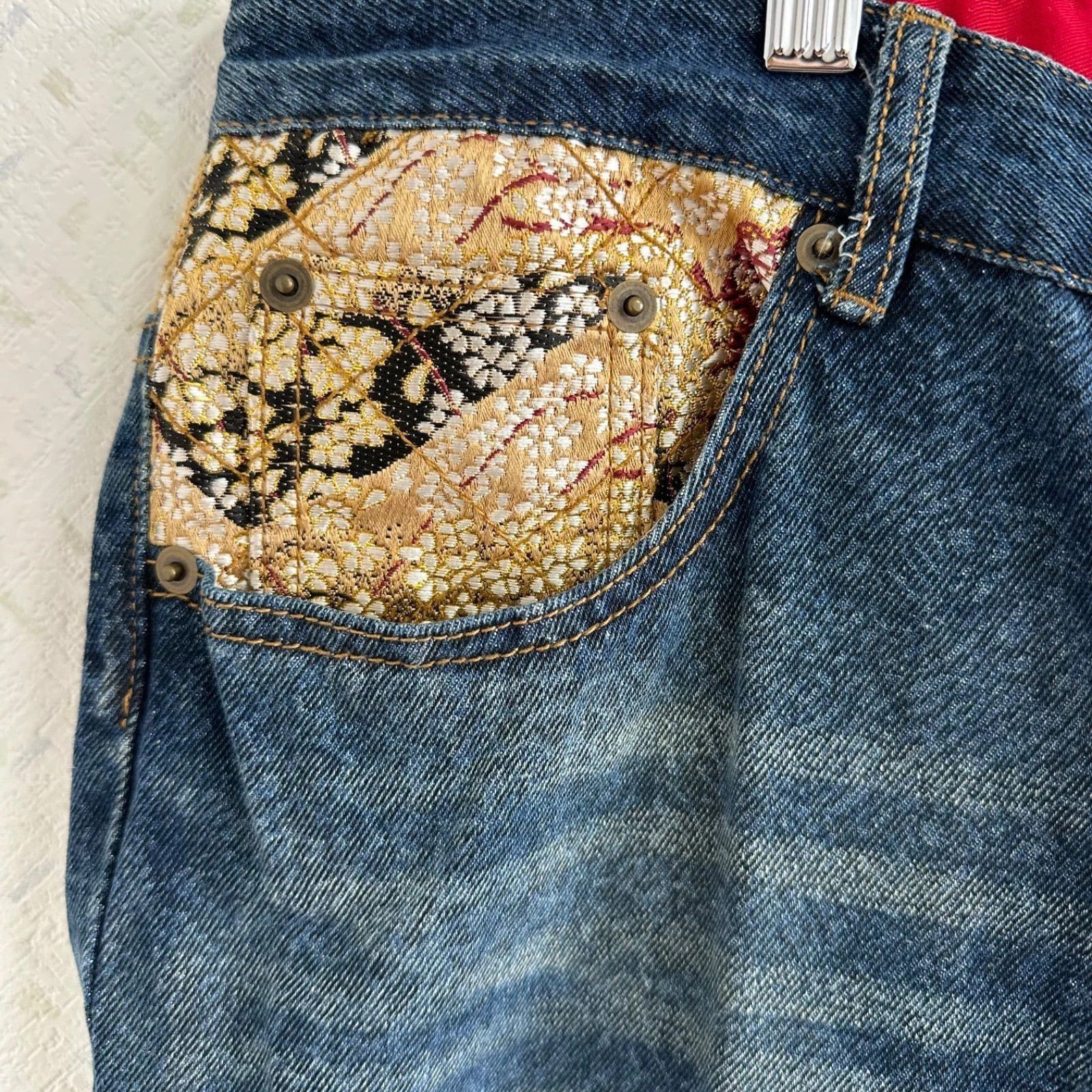 Other Bukkirabou Embroidered 4 Gods Denim Jeans Japanese Rare Size US 38 / EU 54 - 4 Thumbnail