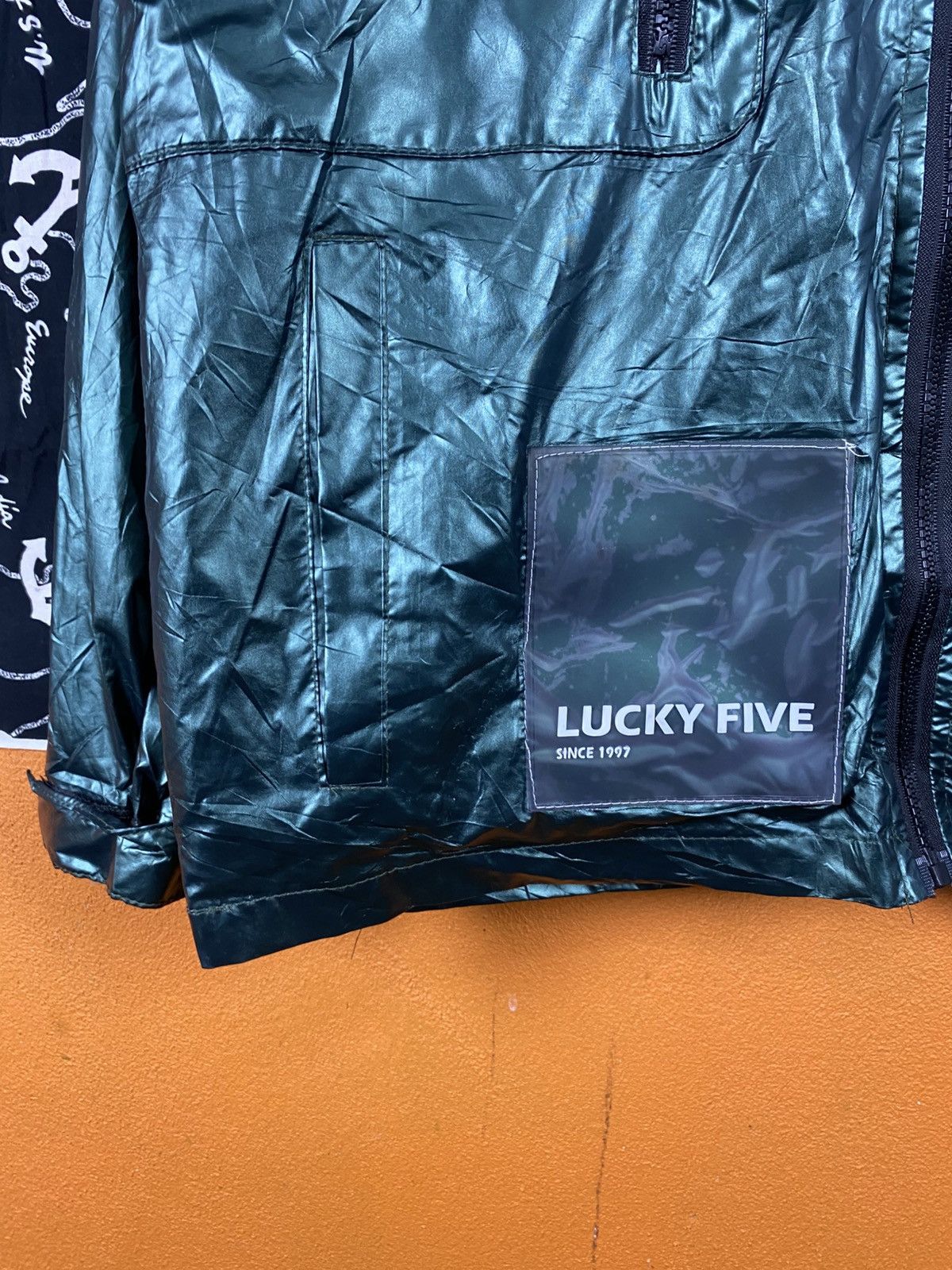 Japanese Brand Lucky Five Designer Metallic Hooded Jacket Lightweight ZipUp Size US M / EU 48-50 / 2 - 7 Thumbnail