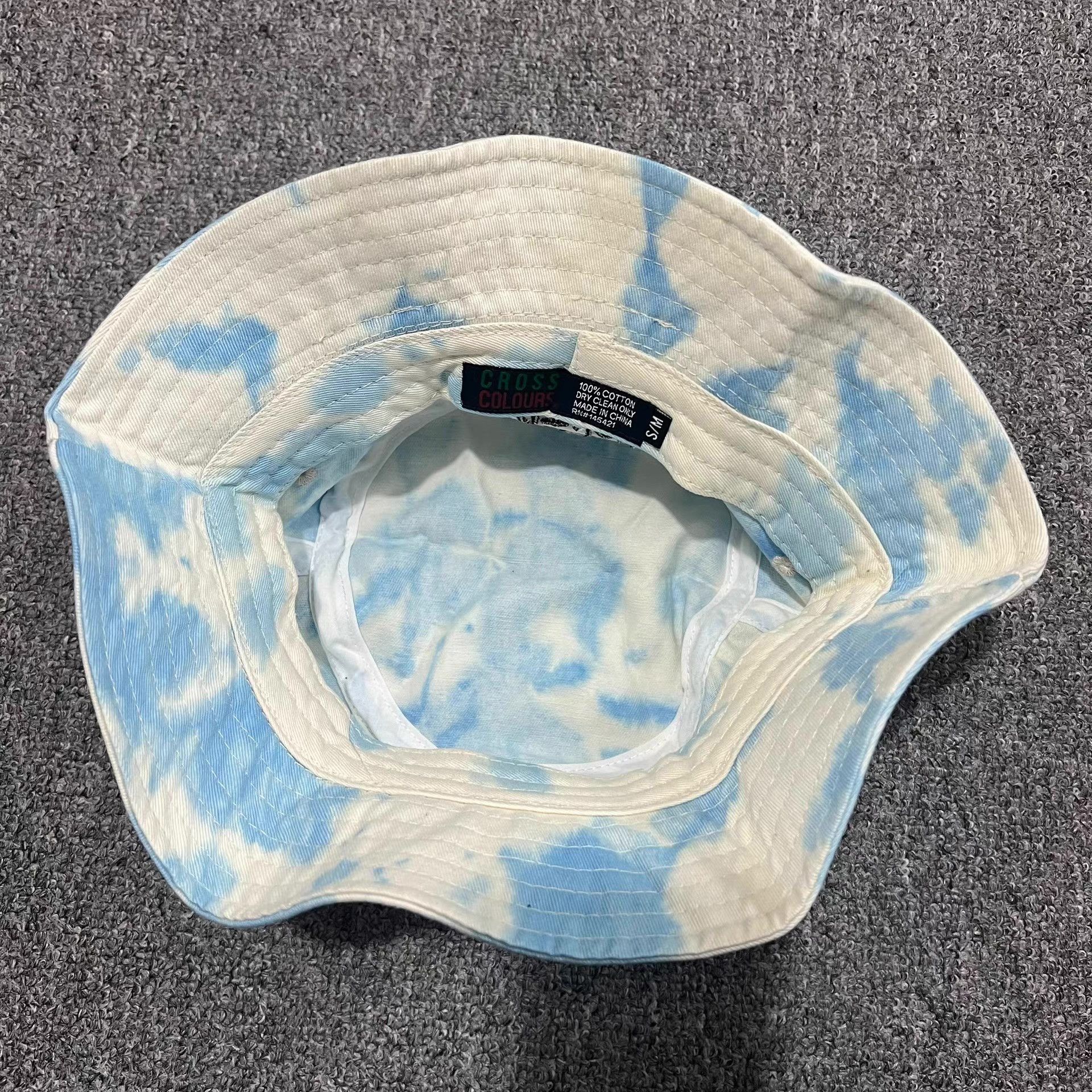 Cross Colours Cross Colours Blue Sky White EmbroideredBucket Hat Q7 Size ONE SIZE - 4 Thumbnail