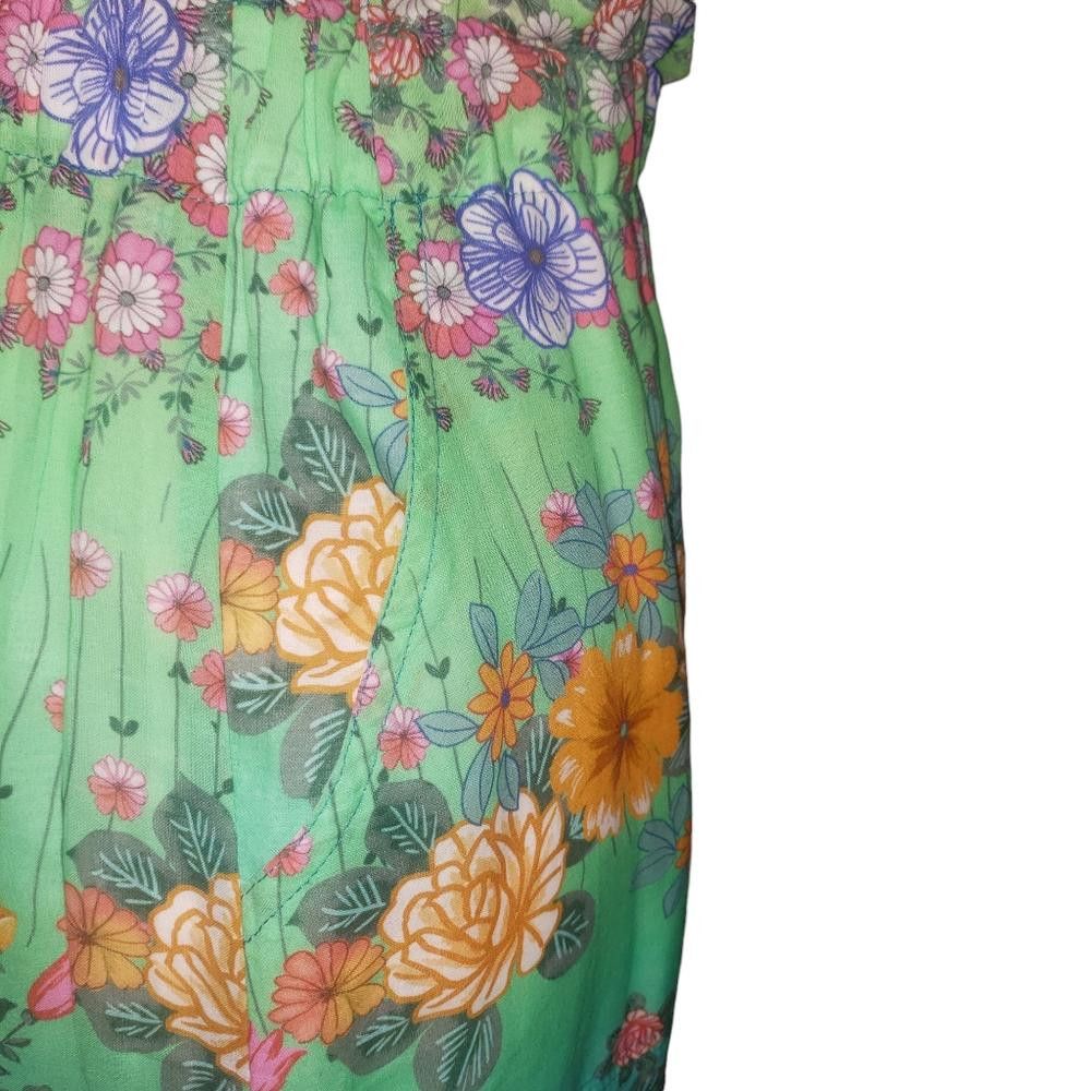 Designer CT552 Johnny Was Rainbow Field Paper bag Boho Midi Skirt M Size 32" / US 10 / IT 46 - 5 Thumbnail