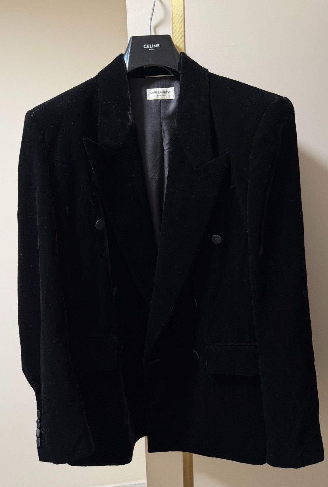 Saint Laurent Paris Saint Laurent 24SS Velvet Black Double-Breasted Blazer Size 50S - 2 Thumbnail