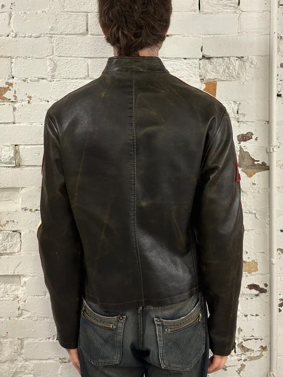 Armani 2000s Armani AJ Classic Biker Brown Leather Jacket Size US M / EU 48-50 / 2 - 3 Thumbnail