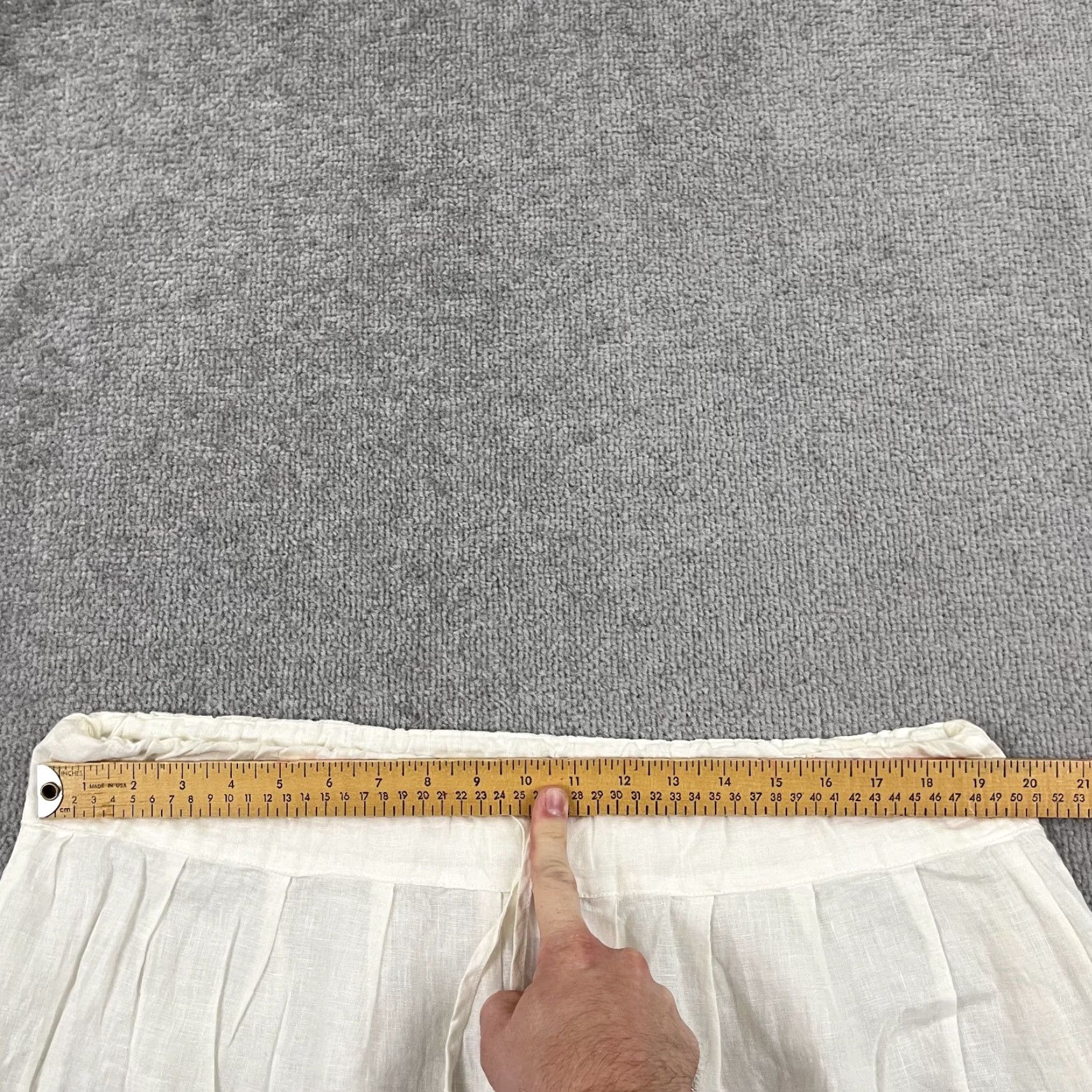 Vintage CP SHADES Skirt Women Large White Linen A-Line Pull On Elastic Waist Minimalist Bohemian Size 36" / US 14 / IT 50 - 3 Thumbnail
