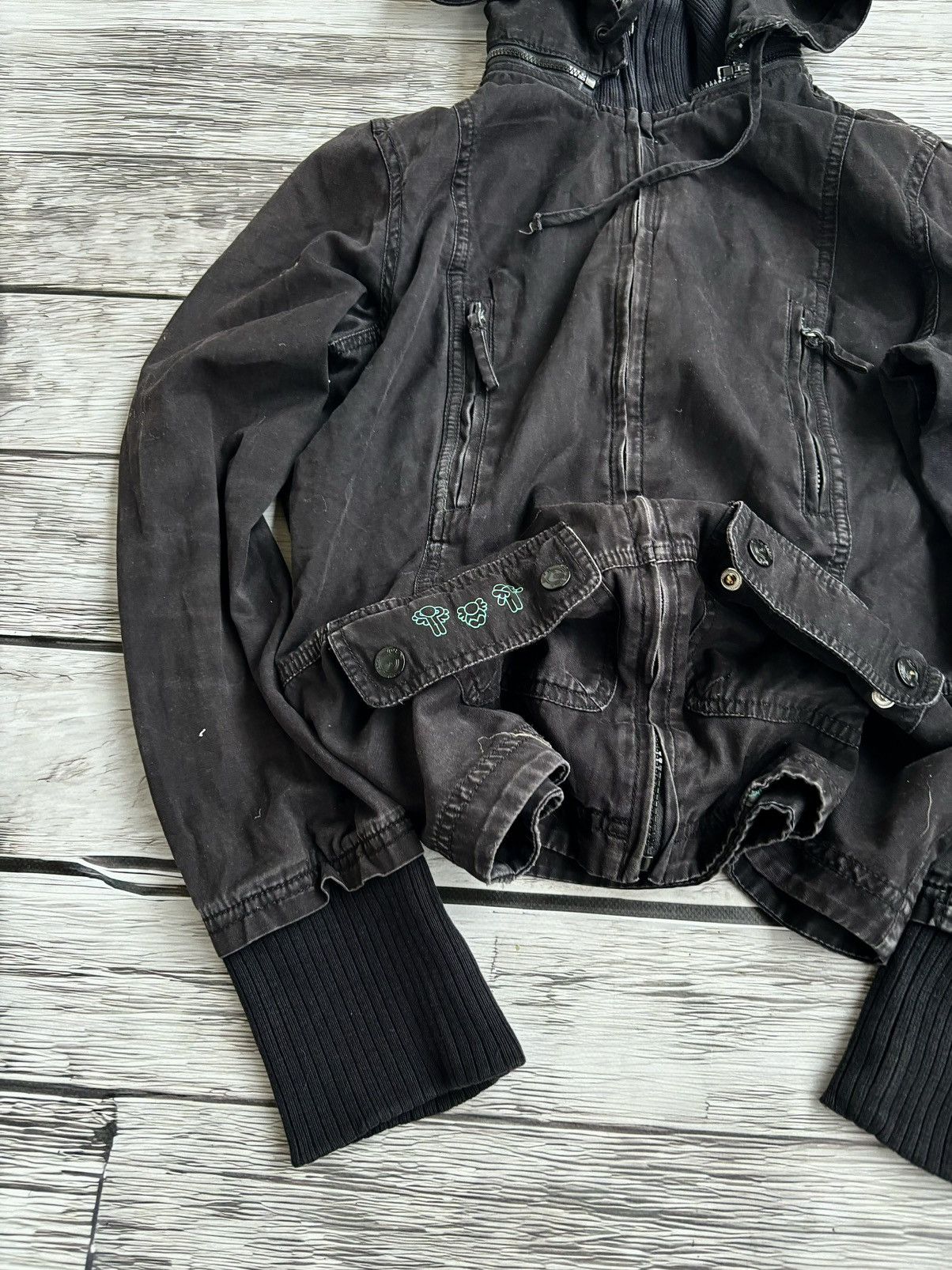 Hysteric Glamour × Vintage Cropped Avant Garde If Six Was Nine Style Washed Jacket Size US S / EU 44-46 / 1 - 3 Thumbnail