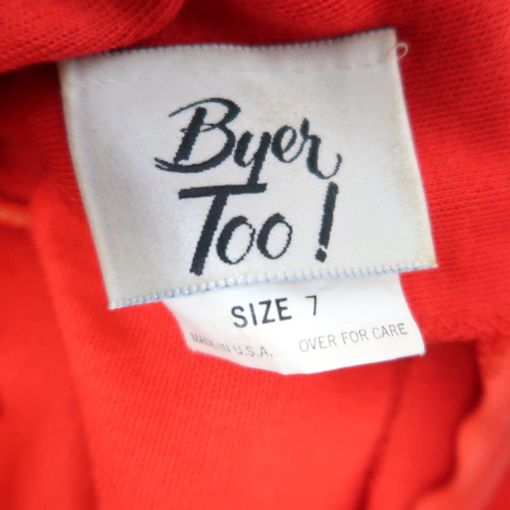 Vintage VINTAGE Byer Too! 80s red knit Cocktail Midi Dress Shirt Dress 3/4 Sleeve Collared Pleated Zip Back Womens S Size 28" / US 6 / IT 42 - 5 Thumbnail