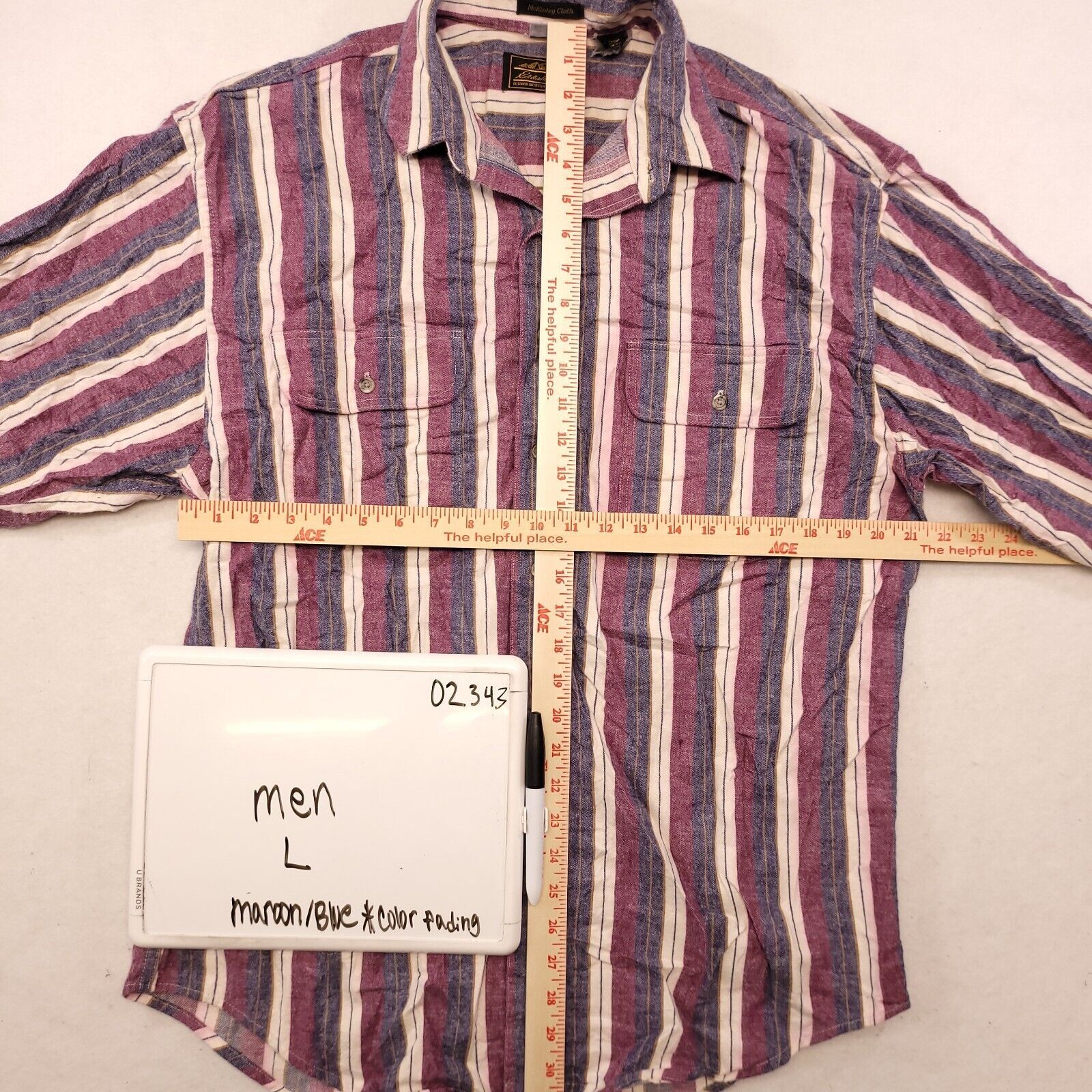 Eddie Bauer Eddie Bauer Flannel Button Up Shirt Mens Size L Maroon Blue Size US L / EU 52-54 / 3 - 8 Thumbnail