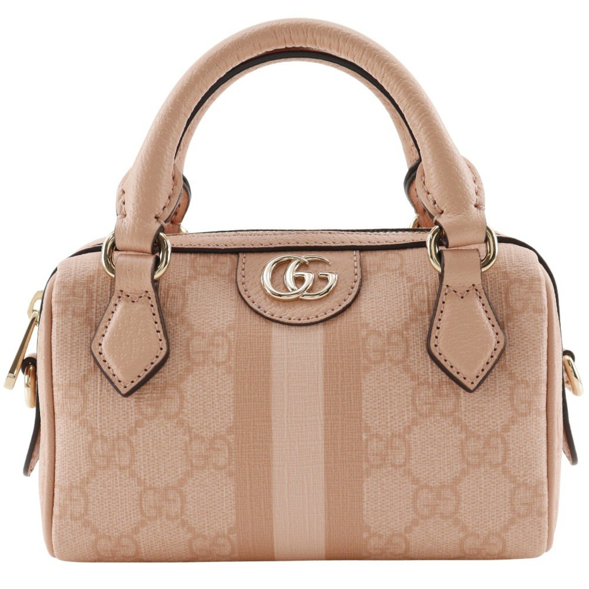 Gucci Gucci Ophidia Super Mini Handbag/Shoulder Bag (781490 FAD03 6241) in GG Supreme Canvas, Dusty Pink. Women's (S173025654). Size ONE SIZE - 1 Thumbnail