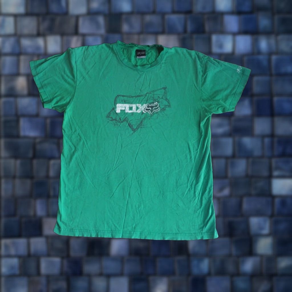 Fox Racing VTG Fox Racing Distressed Logo Green Tee T-Shirt L Unisex 2000s MX MTB Moto Graphic Tee Size US L / EU 52-54 / 3 - 1 Thumbnail
