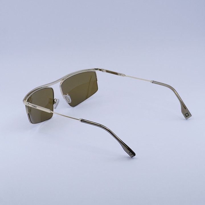 Fendi Fendi FE40141U 32E Sunglasses Gold Rectangle Frame Size ONE SIZE - 7 Thumbnail