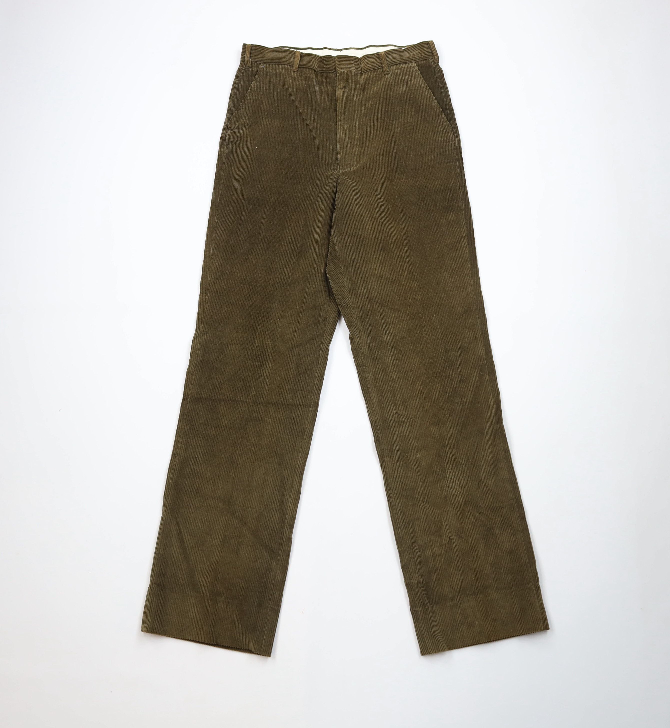 Vintage Vintage 70s Streetwear Wide Leg Corduroy Chino Pants Green Size US 32 / EU 48 - 1 Thumbnail