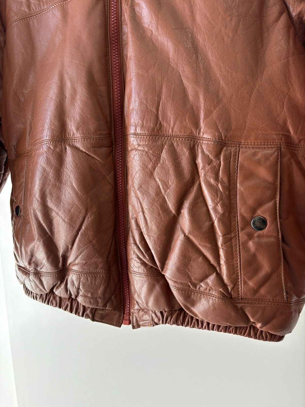 Japanese Brand × Vintage Vintage Cropped Cowhide Leather Puffer Jacket Size US S / EU 44-46 / 1 - 3 Thumbnail