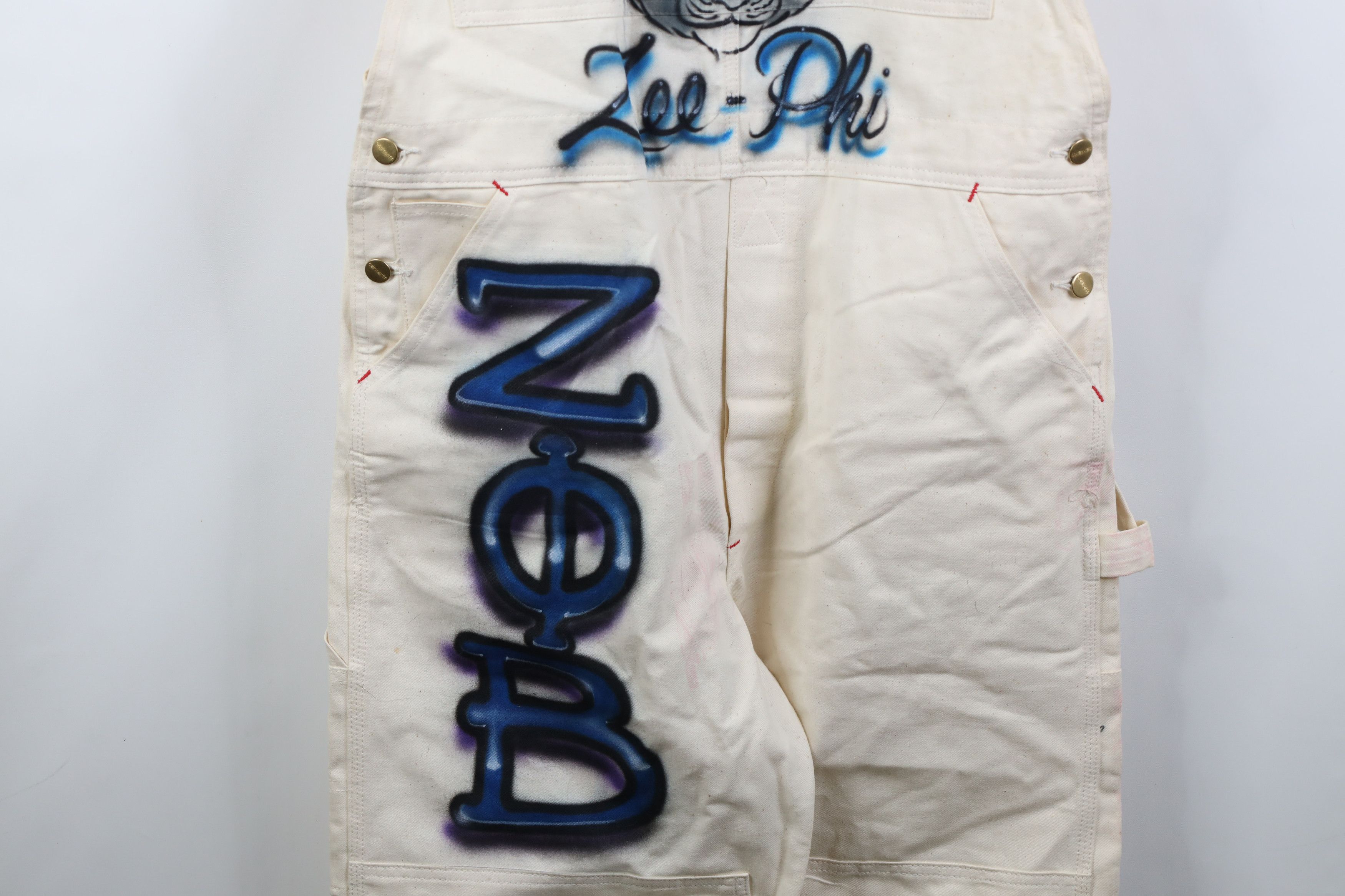 Carhartt Vtg 90s Carhartt Air Brush Zeta Phi Beta Sorority Overalls Size 38" / US 16 / IT 52 - 3 Thumbnail