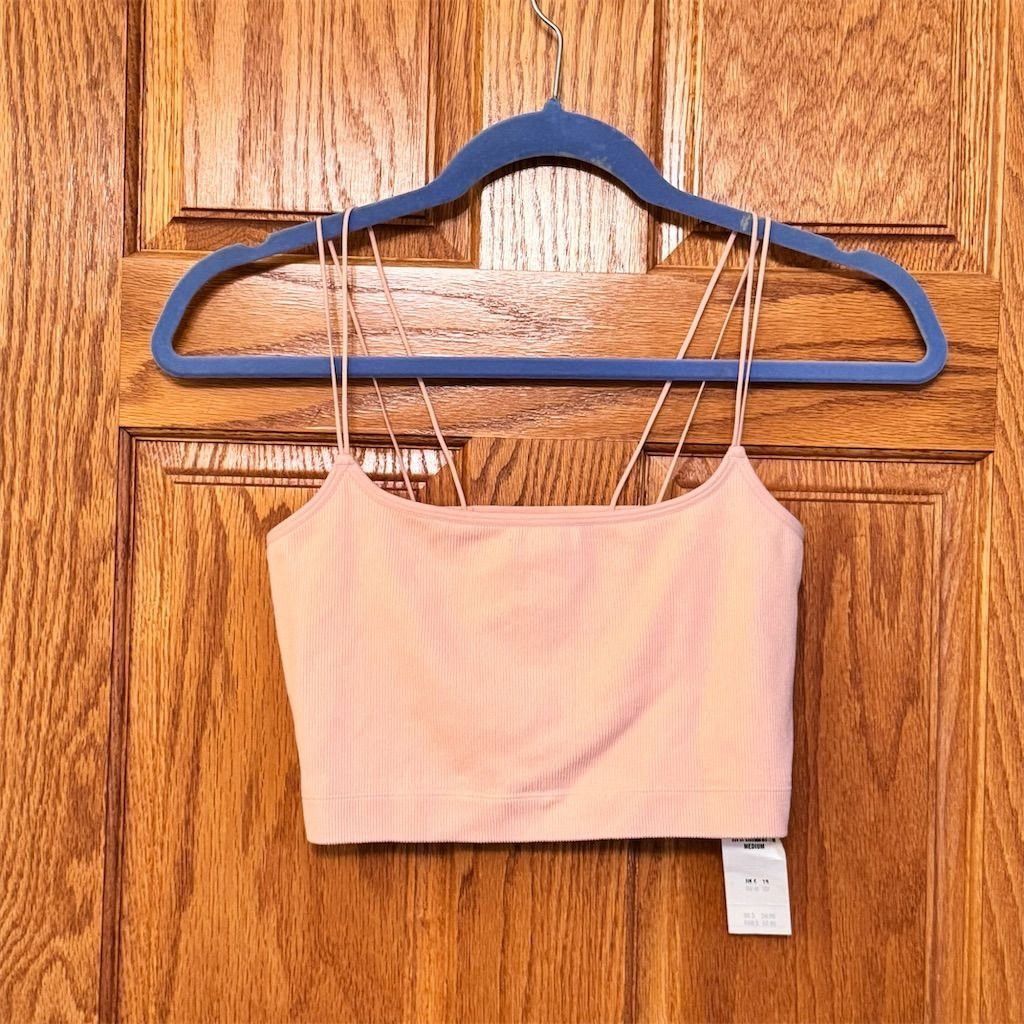 Other Gilly Hicks Women's Pink Lace Detail Crop Top Size M Spaghe Size M / US 6-8 / IT 42-44 - 1 Thumbnail