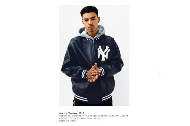 Supreme yankees leather varsity 2024 jacket