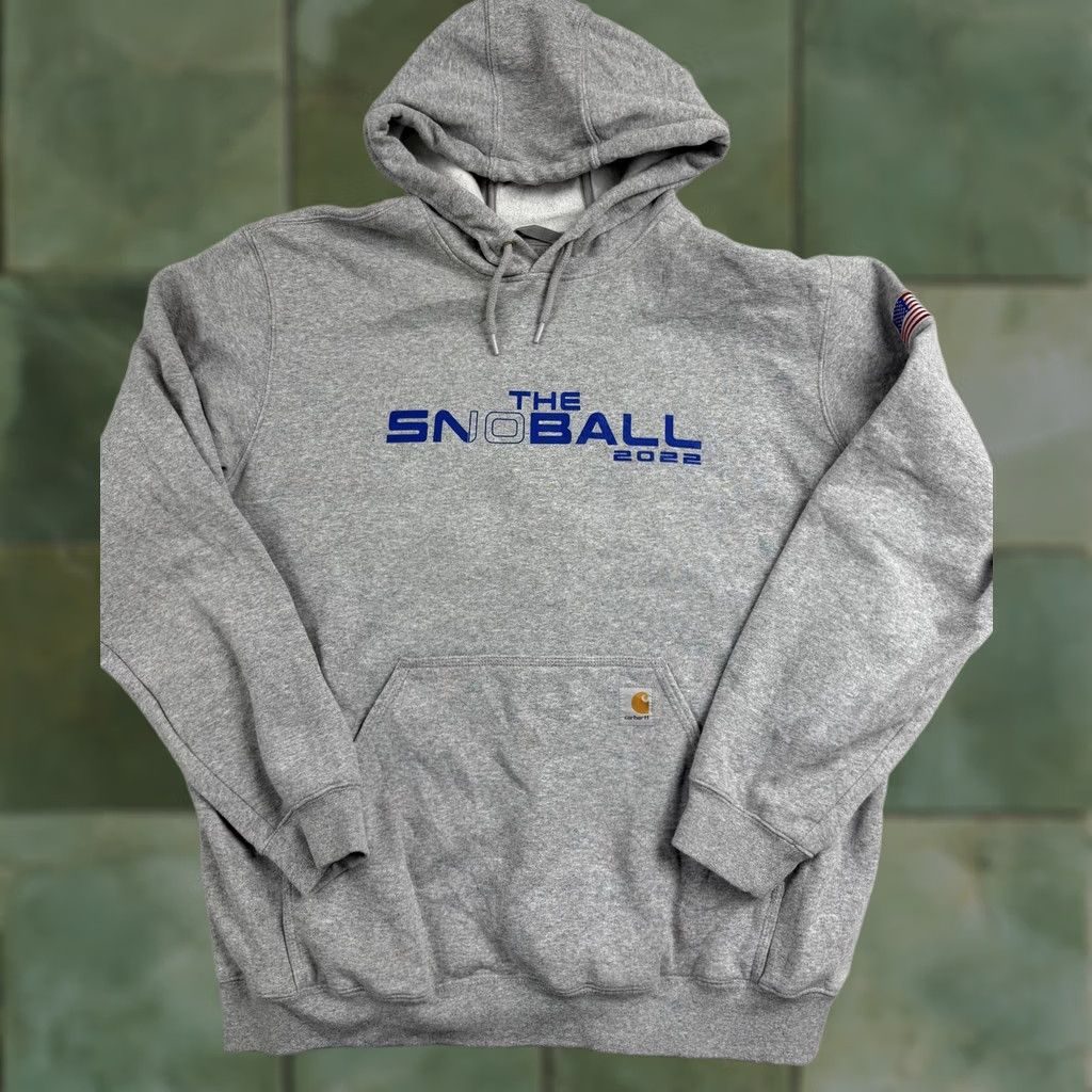 Carhartt VINTAGE Carhartt Hoodie Sweatshirt Mens XL Gray Pullover Fleece Snoball 2022 Delta USA Size US XL / EU 56 / 4 - 1 Thumbnail