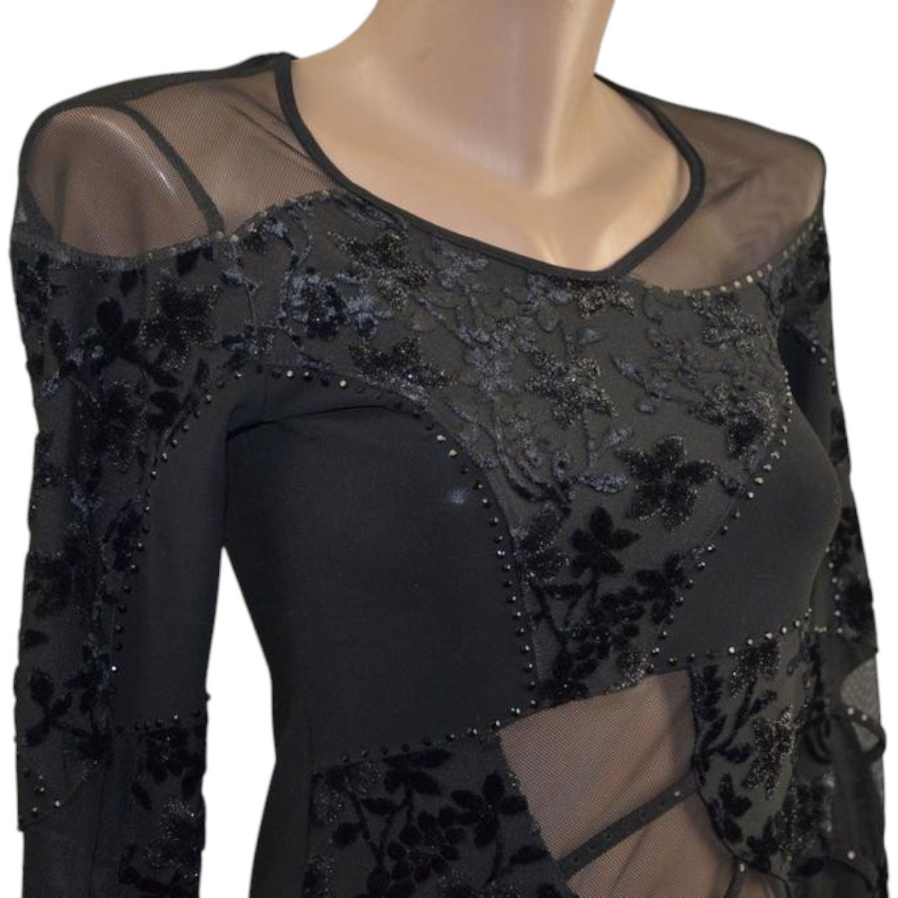 Other Black mesh longsleeve sz S semi-sheer brand afrodita Size S / US 4 / IT 40 - 2 Thumbnail