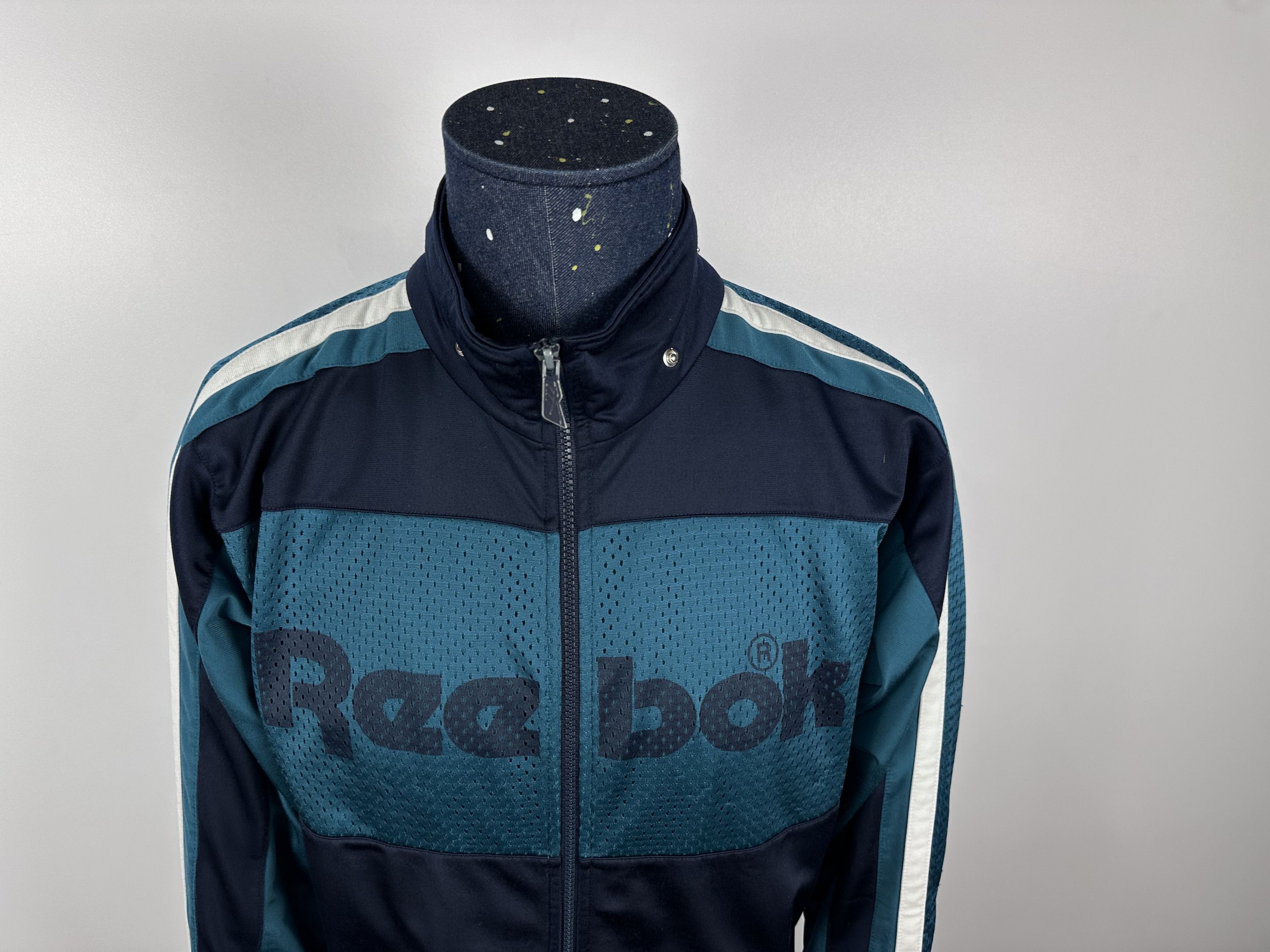 Reebok × Vintage Reebok Vintage 90s Blue Green Track Tracksuit Top Jacket Size US XS / EU 42 / 0 - 3 Thumbnail