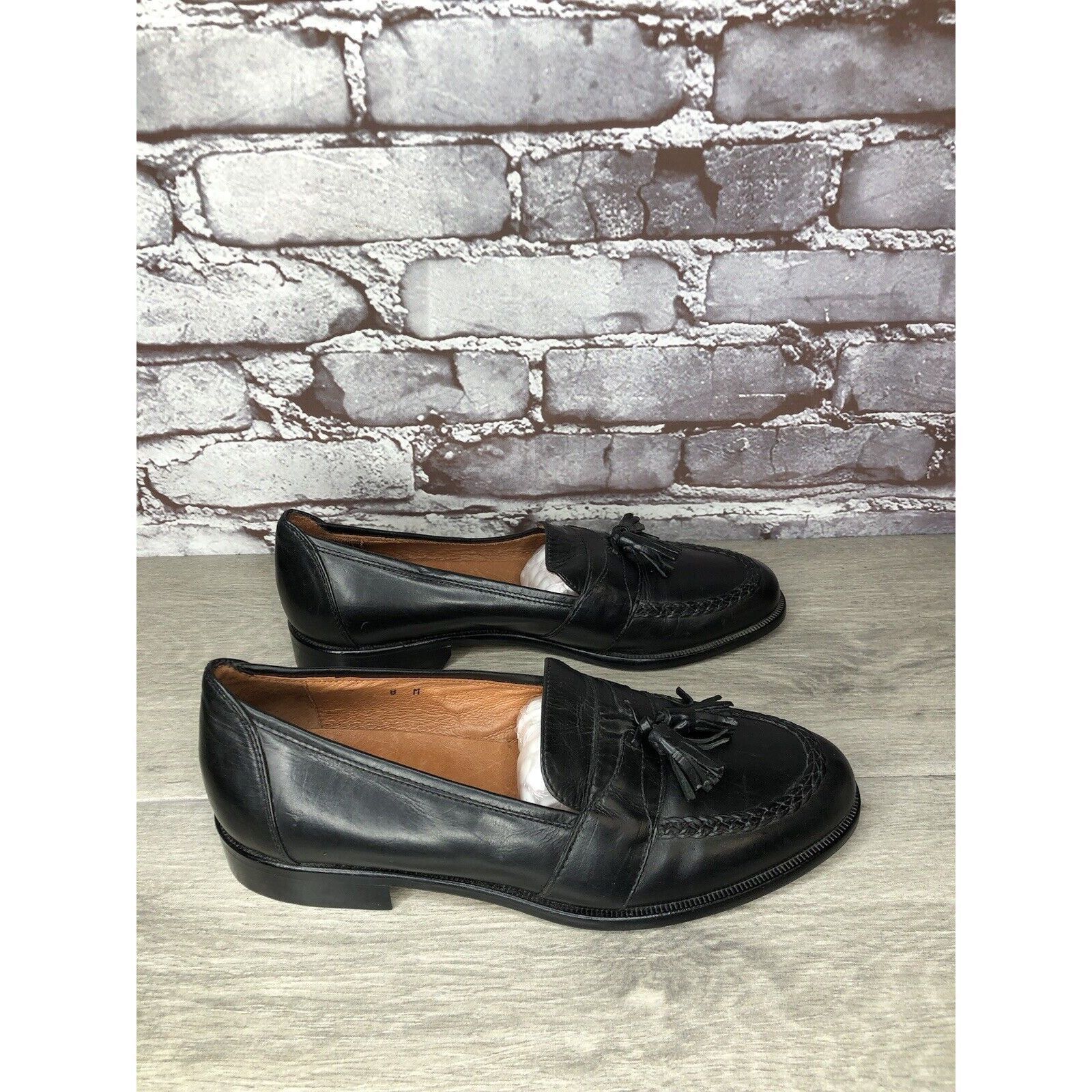 Alfani Alfani Black Leather Braided Tassel Loafers Italy Dress Shoe Size US 8 / EU 41 - 14 Thumbnail