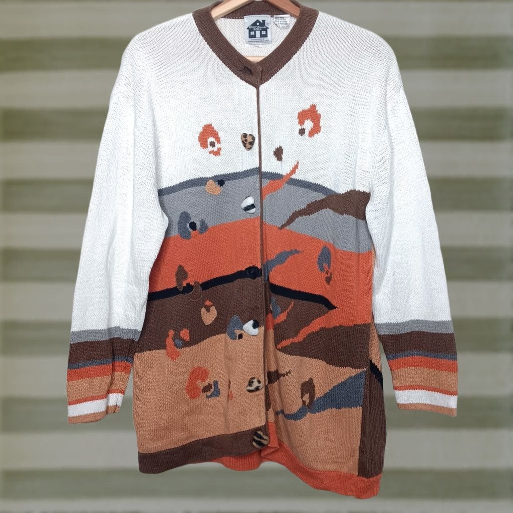 Vintage VINTAGE Storybook Knits Sweater Womens 1X Plus Size Giraffe Cardigan Safari Flaws READ Size XL / US 12-14 / IT 48-50 - 1 Thumbnail