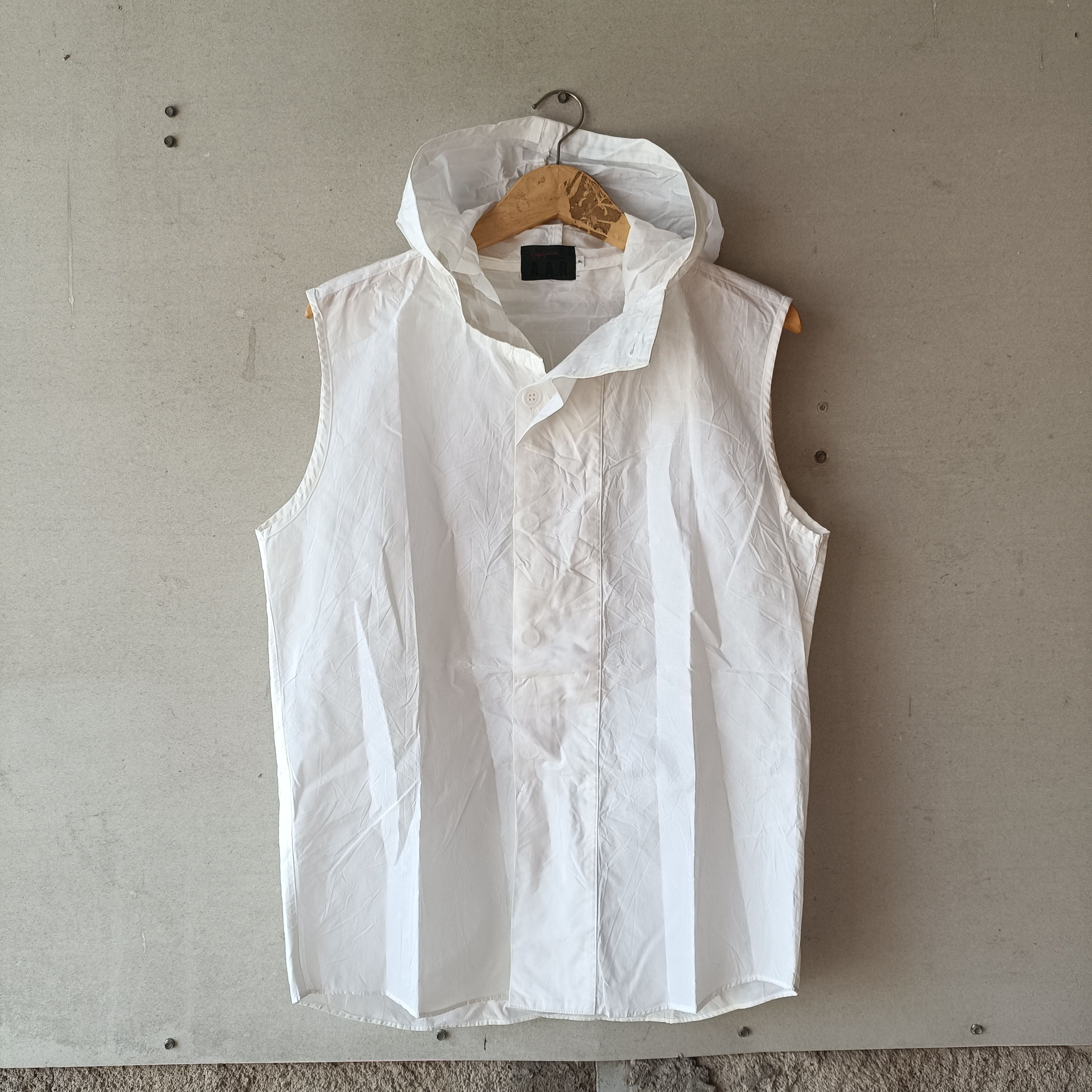 Yohji Yamamoto Yohji Yamamoto SS 93 Vest Hooded Cotton White Shirt Size US M / EU 48-50 / 2 - 1 Thumbnail